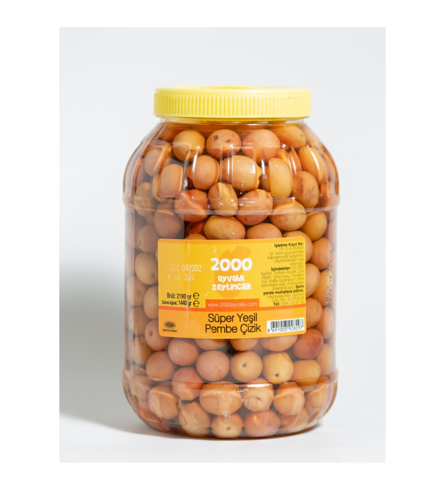 2000 AYVALIK OLIVES Super Green Pink Scratched 1440 Gr (l-231-260kg-pcs)