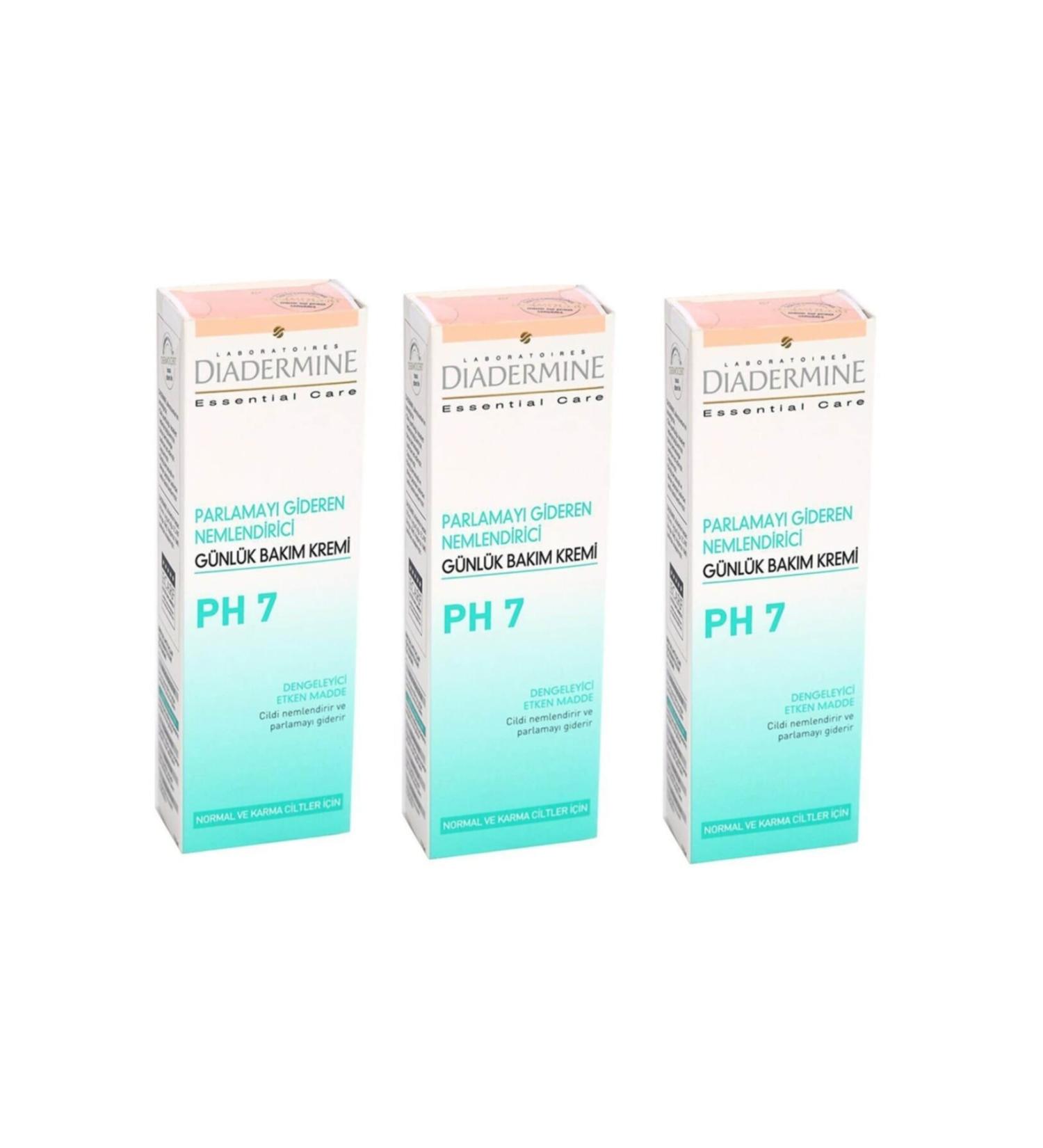 Diadermine Anti-Shine Moisturizing Daily Care Cream Ph7 Normal and Combination Skin 50 ml X 3 Pieces