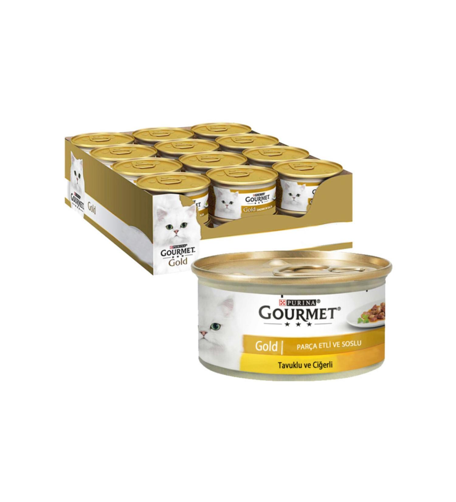 Gourmet Gold Chicken and Liver Cat Food 85 gr 24 Pieces