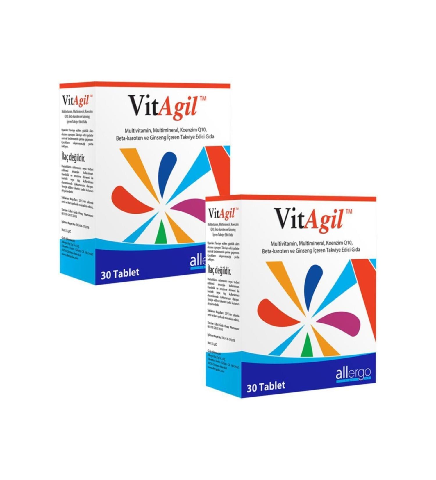Allergo 2 Pieces Vitagil 30 Tablets | Multivitamin - Multimineral | 09/2023