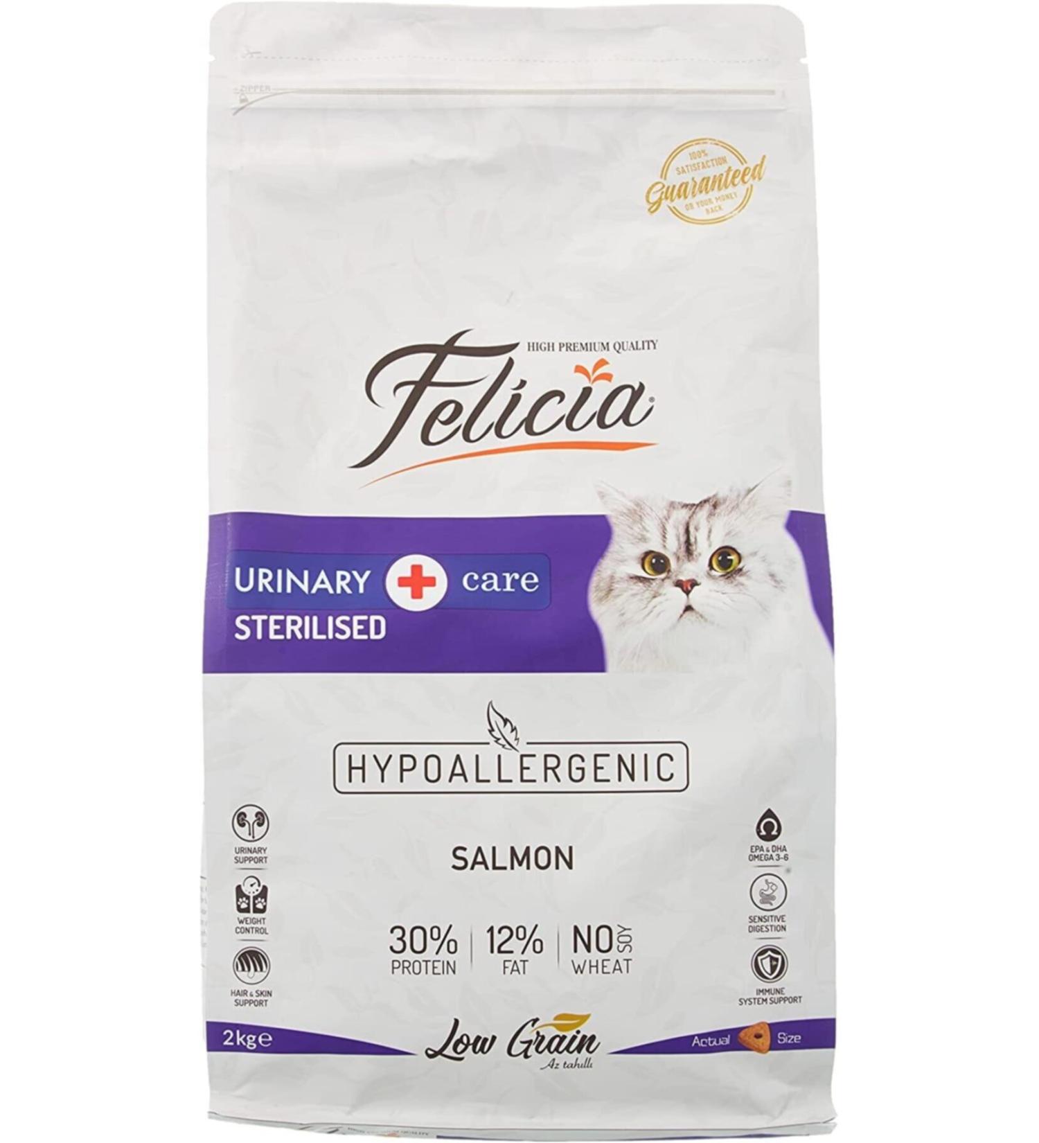 Felicia Light Sterilized Low Grain Salmon Sterilized Adult Cat Food 2 Kg