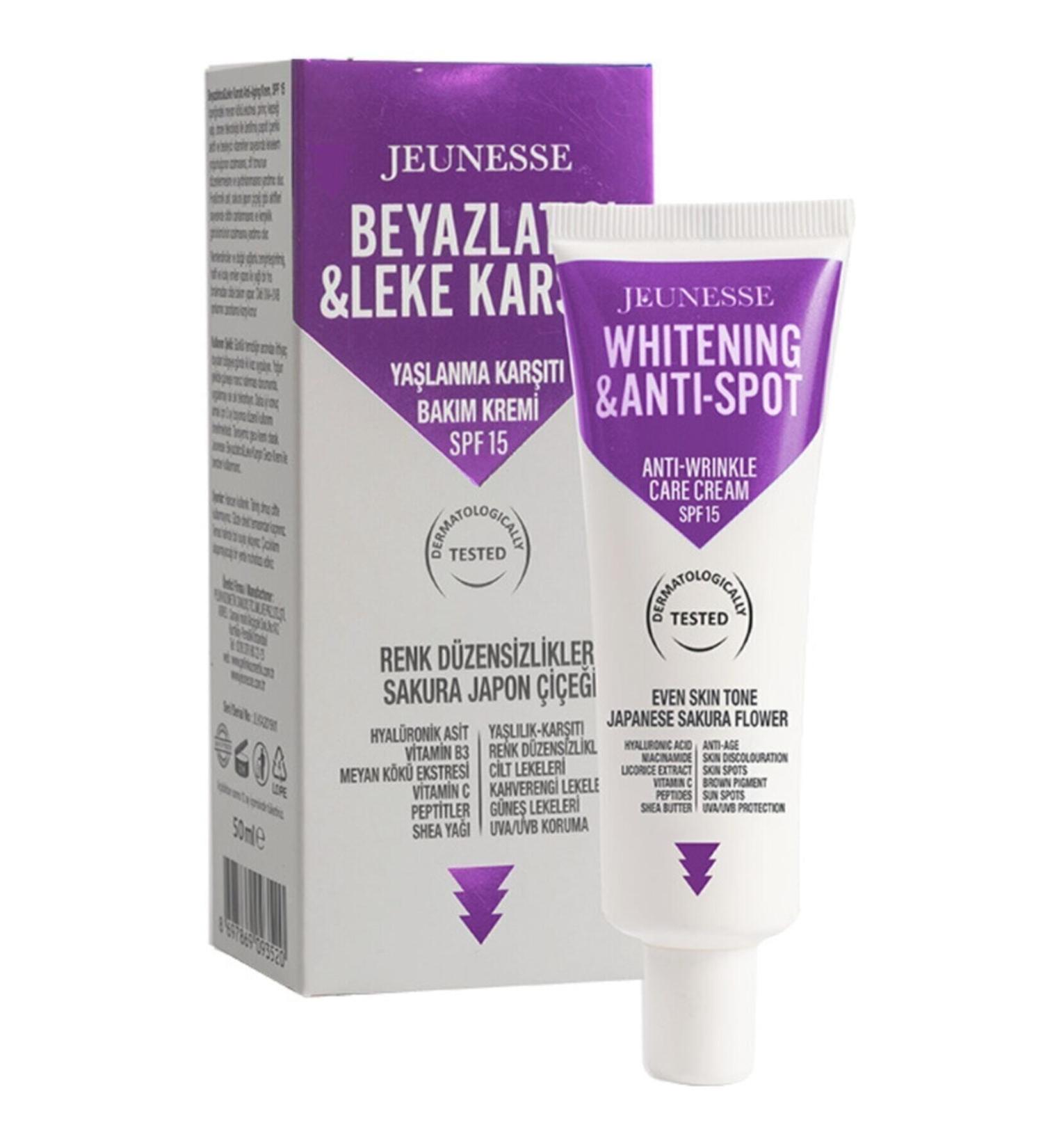 Jeunesse Whitening & Anti-Stain & Anti-Aging Spf 15 Face Care Cream 50 ml