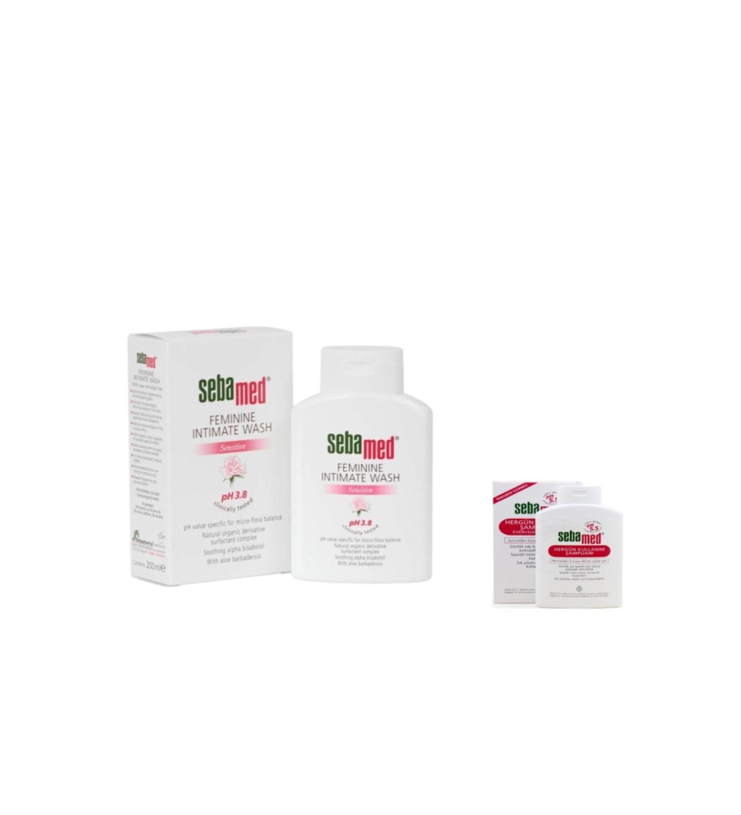 Sebamed Feminine Intimate Wash 200 Ml + Everyday Shampoo 200 Ml Everyday Use Shampoo