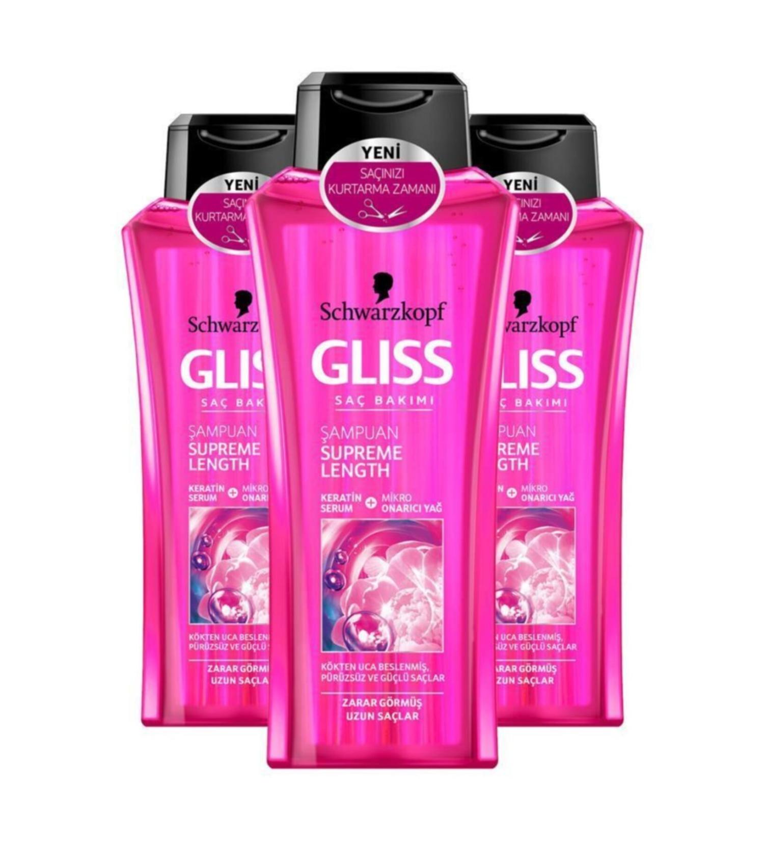 Gliss Supreme Length Shampoo 400 ml X3