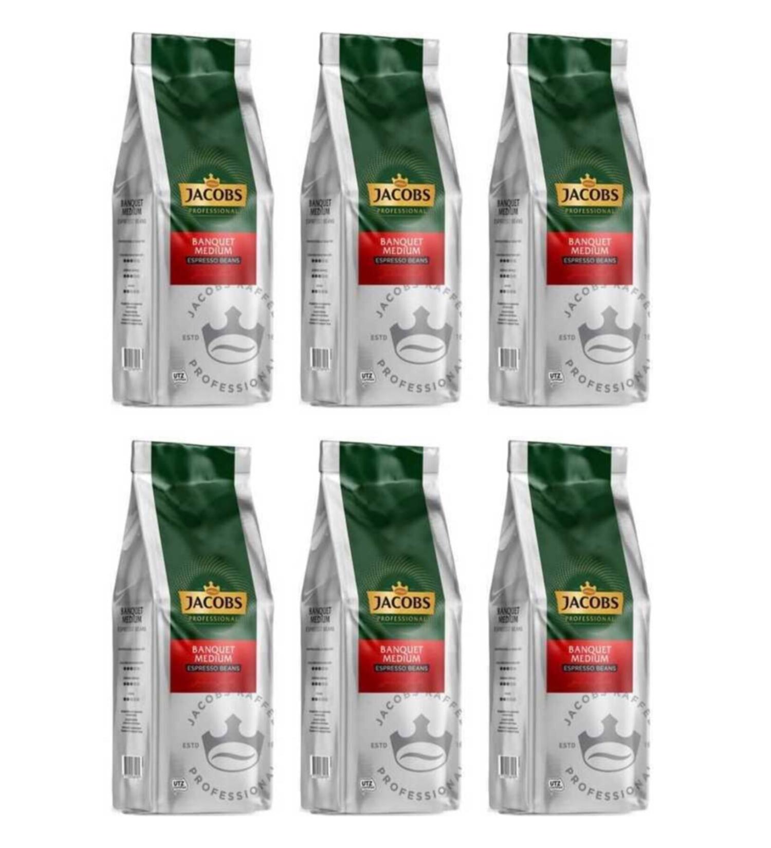 Jacobs Banquet Medium Espresso Beans Coffee 1000 gr X 6 Pack