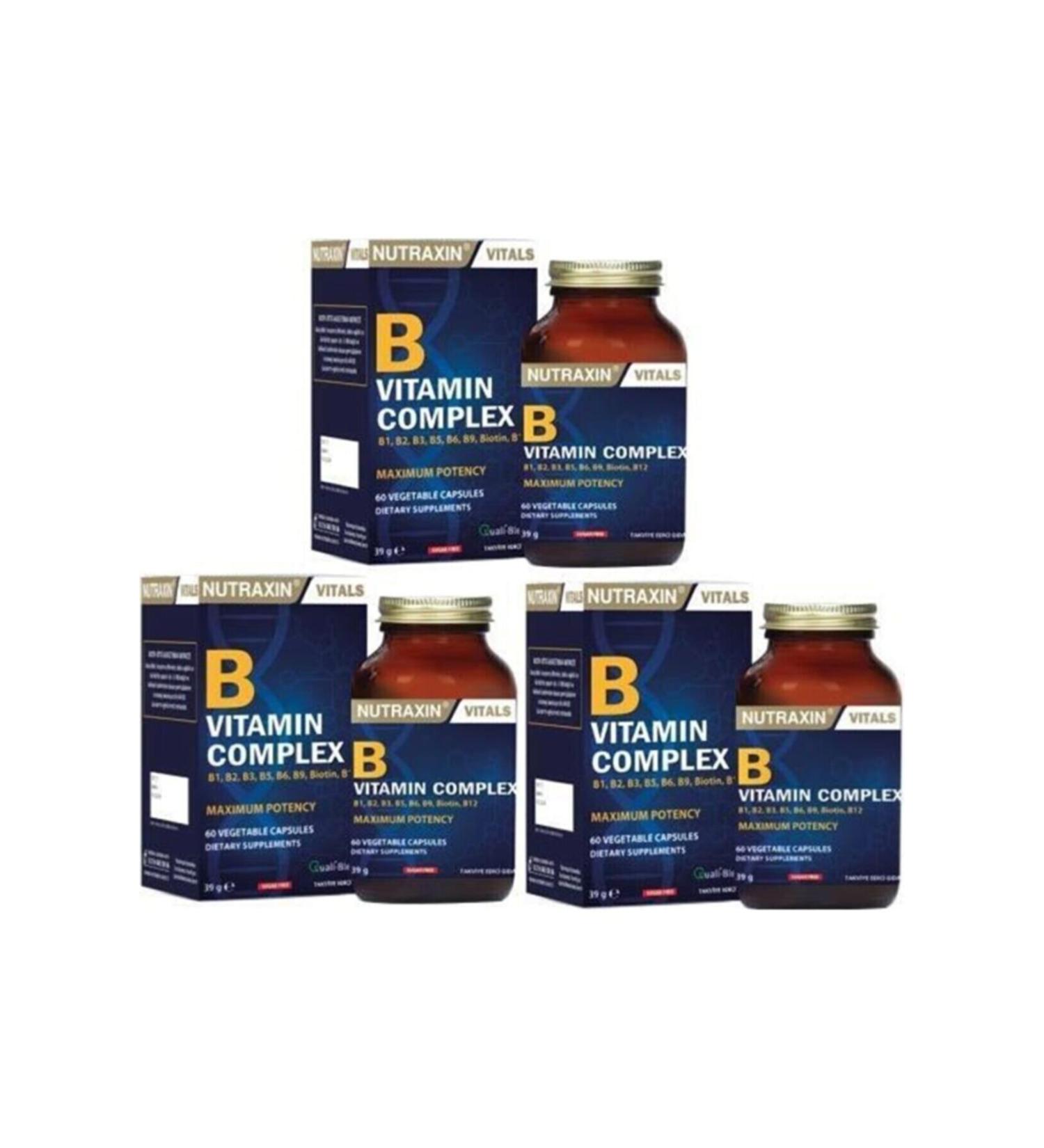 Nutraxin B Vitamin Complex 60 Tablets X 3 Pieces