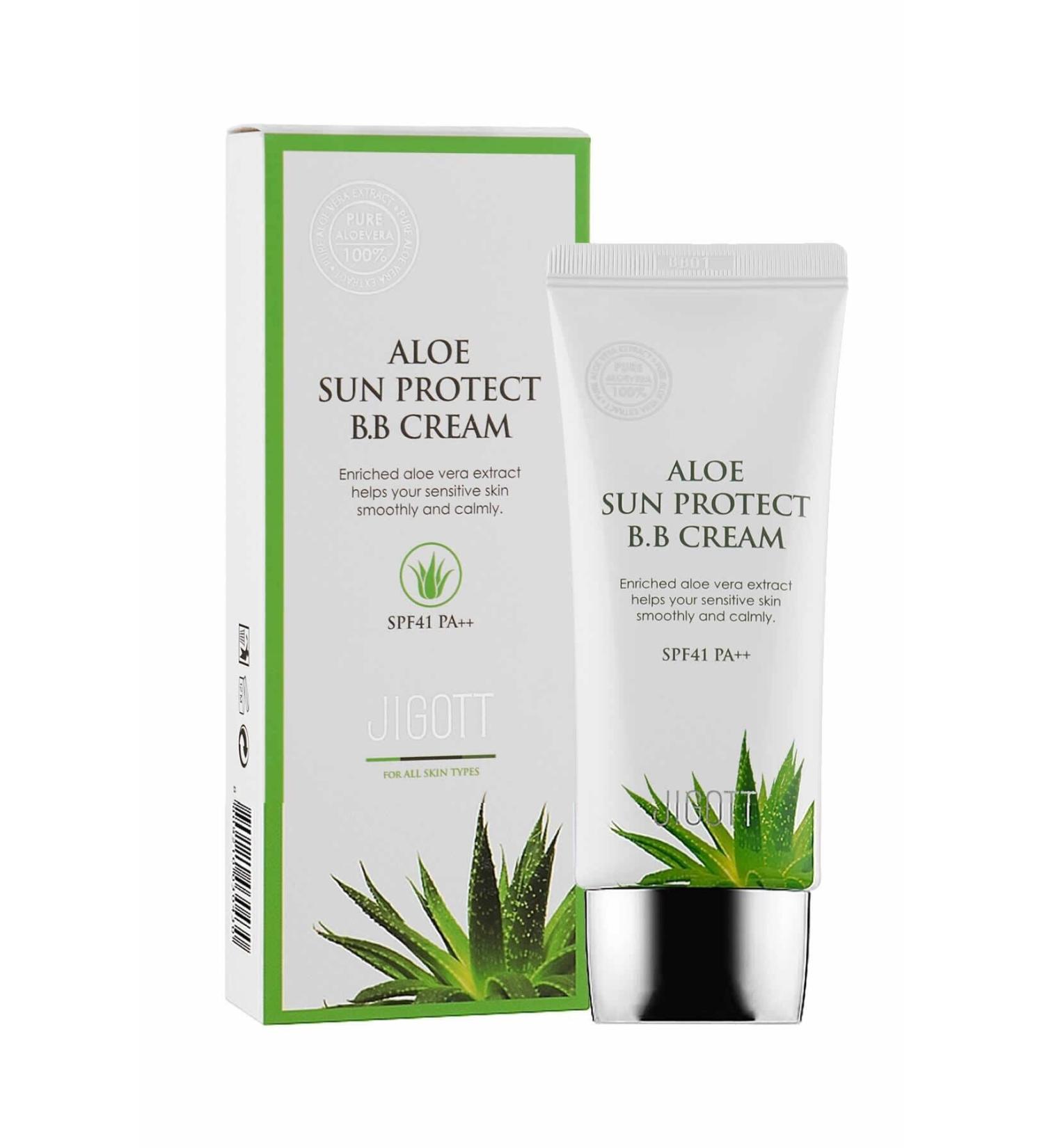 Jigott Sunscreen and Moisturizing BB Cream Aloe Sun Protect BB Cream Spf 41 Pa ++ - Buy Online on GoSupps.com