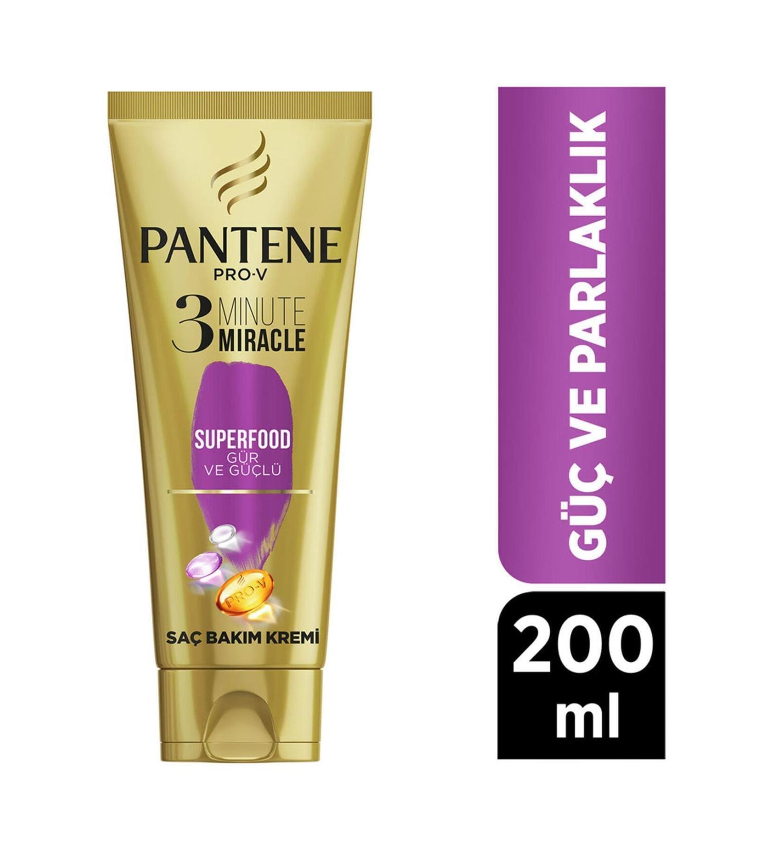 Pantene 3 Minute Miracle Hair Care Cream Superfood 200 Ml Hair Conditioner