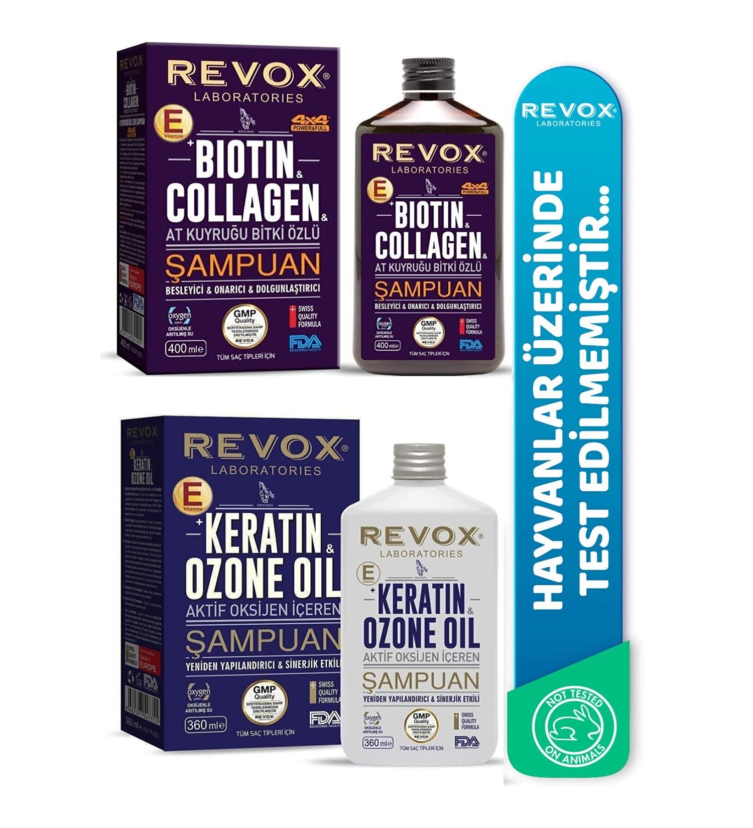 Revox Biotin Collagen 400 ml Ozon Oil Oxygen Care Shampoo 360ml