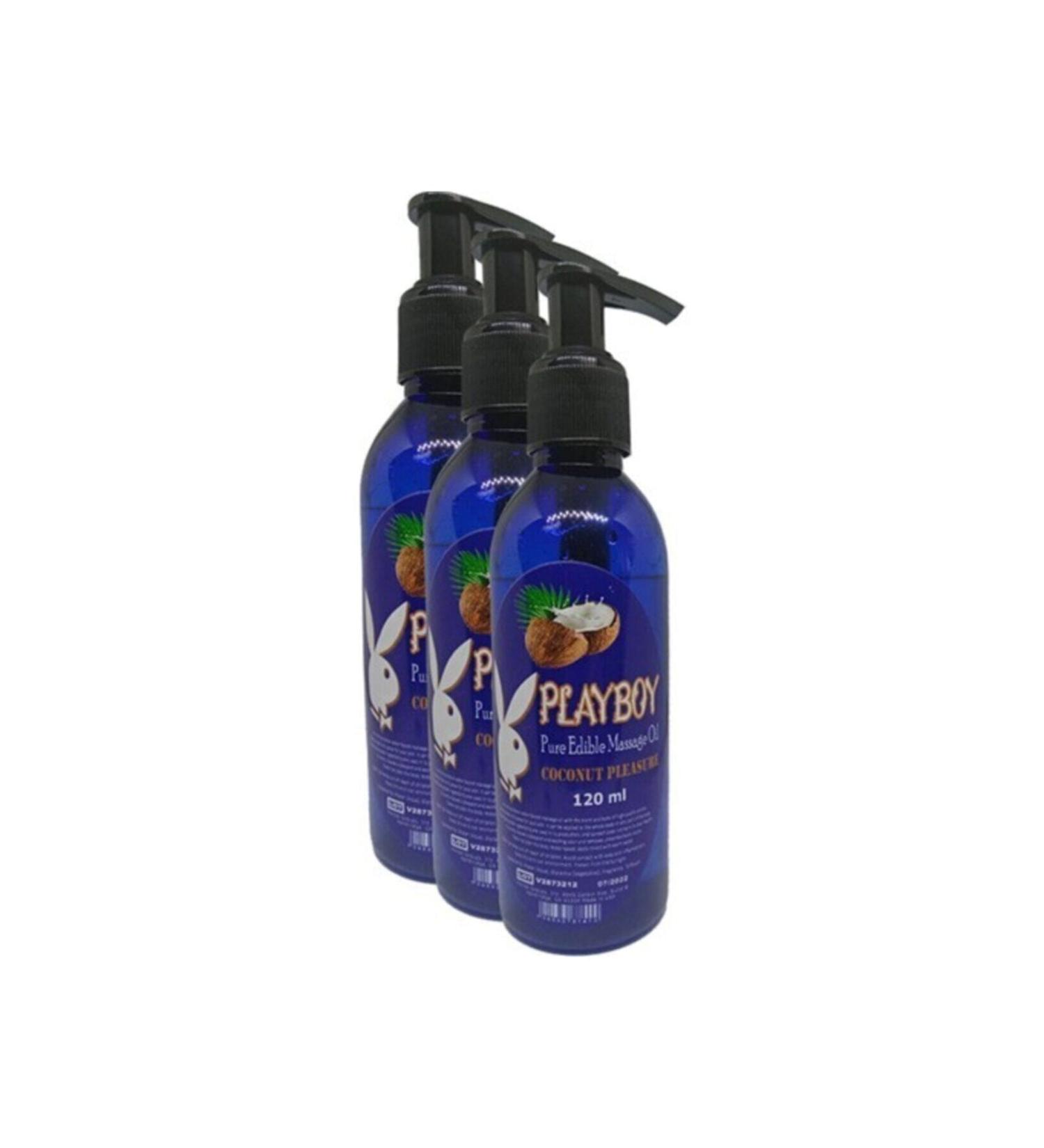 Playboy Pure Edible Massage Oil 120 ml Coconut Flavored Massage Oil 3 Pieces