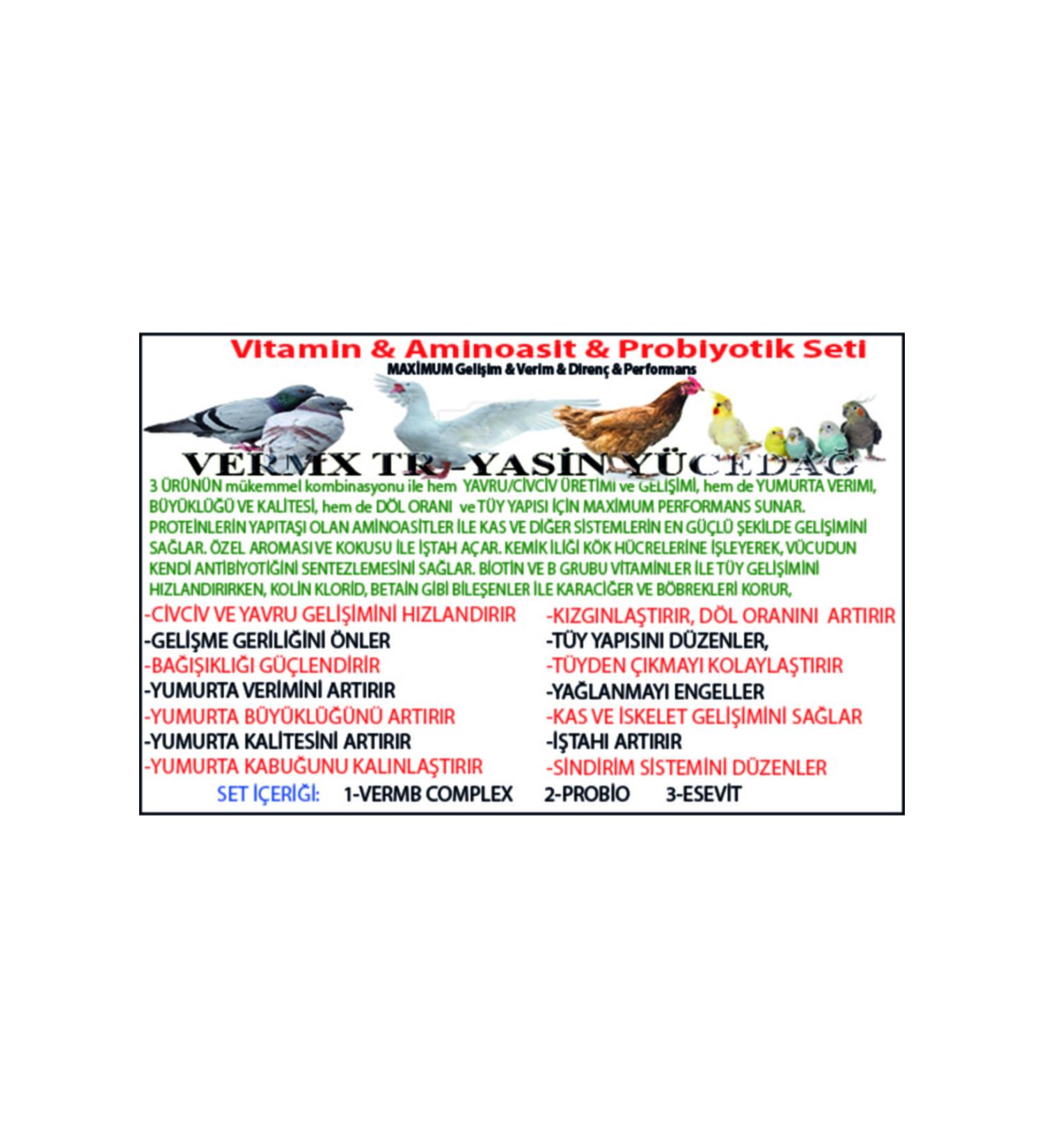 VERMX TR Triple - Chicken Pigeon Budgie Egg Production Increasing Feather Development Probiotic Vitamin Set - Buy Online on GoSupps.com