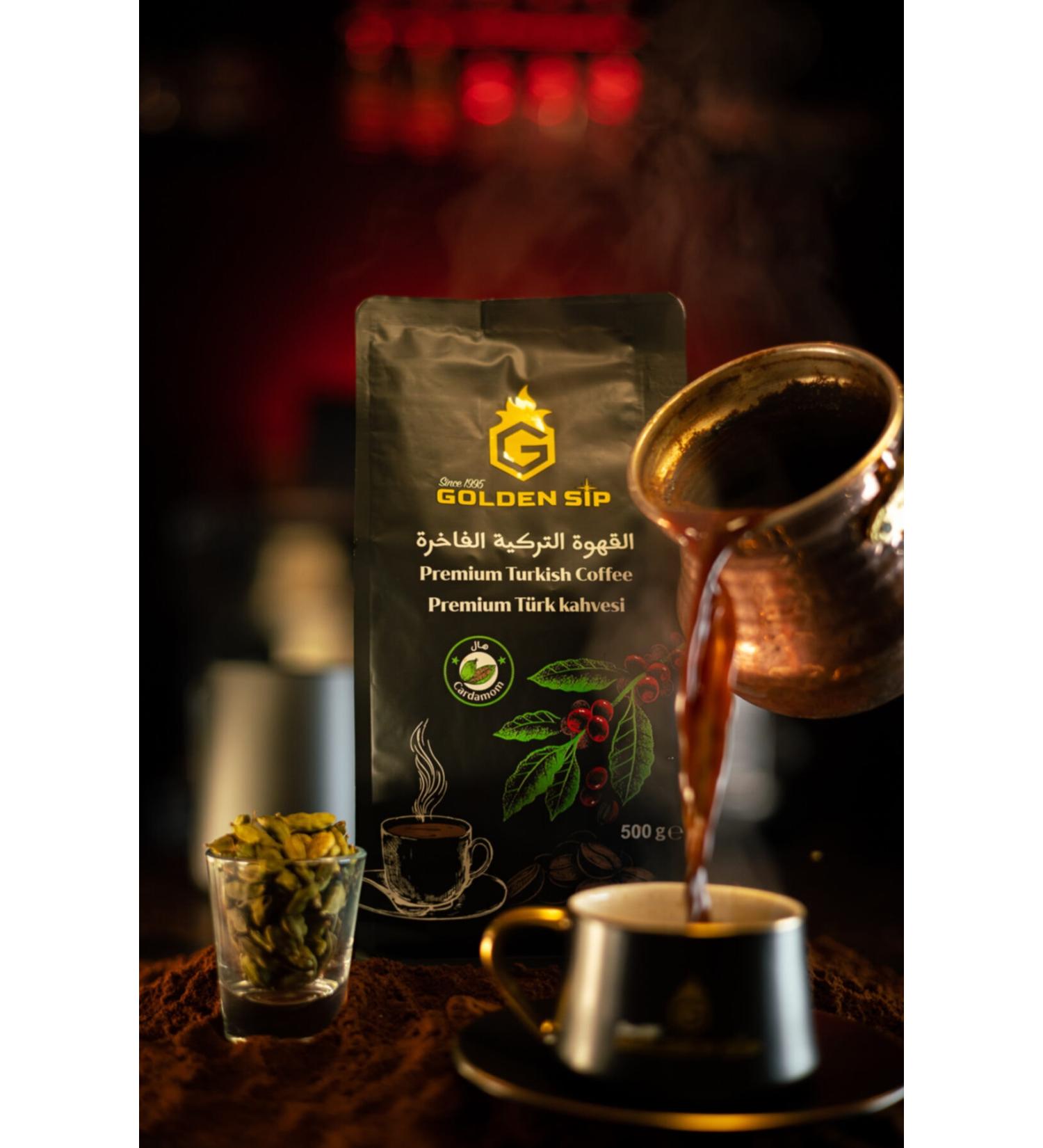 GOLDEN SIP 500 Gr Cardamom Turkish Coffee