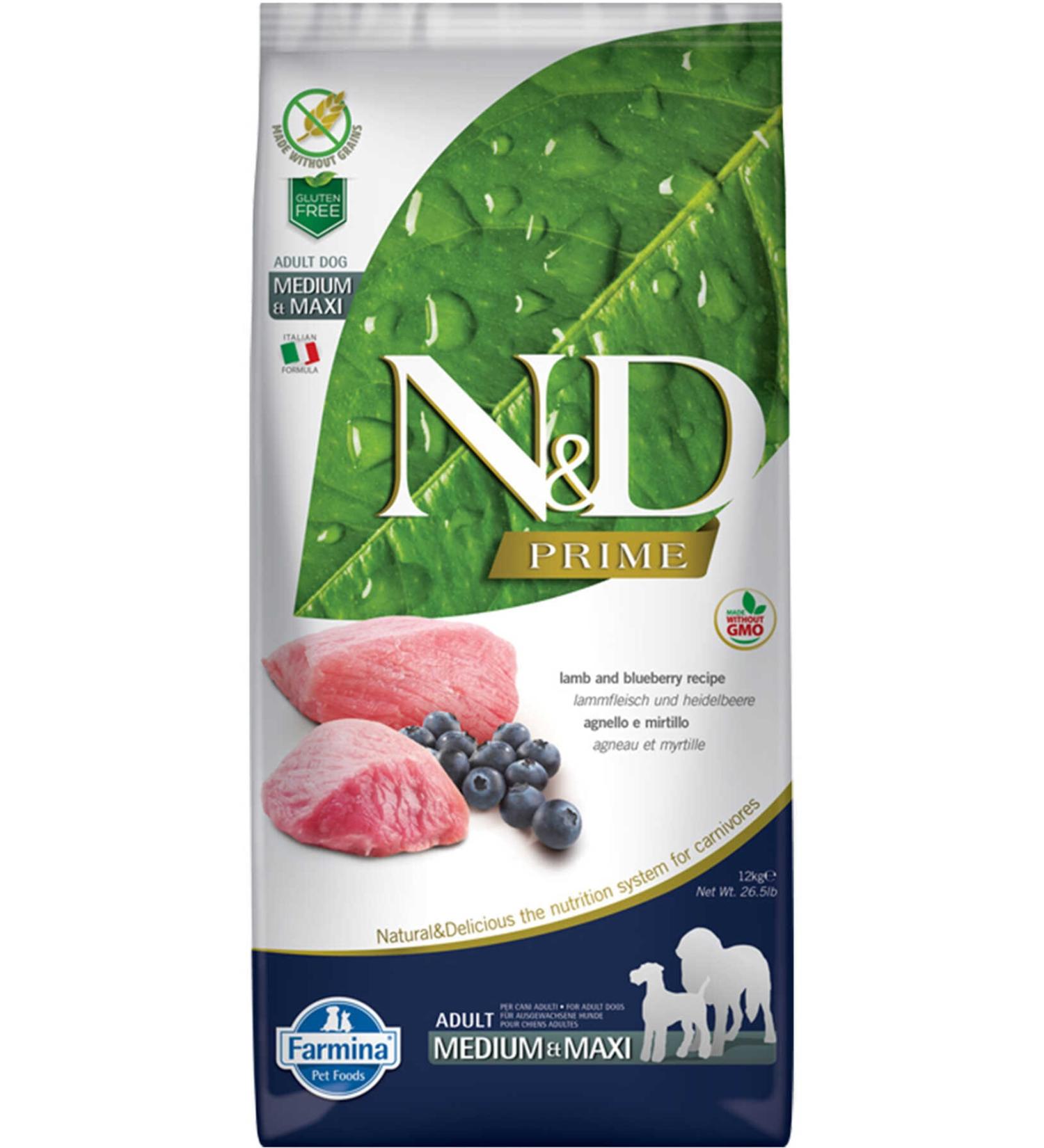 & D Grain Free Lamb & Blueberry Medium & Large Breed Adult Dog Food 12kg