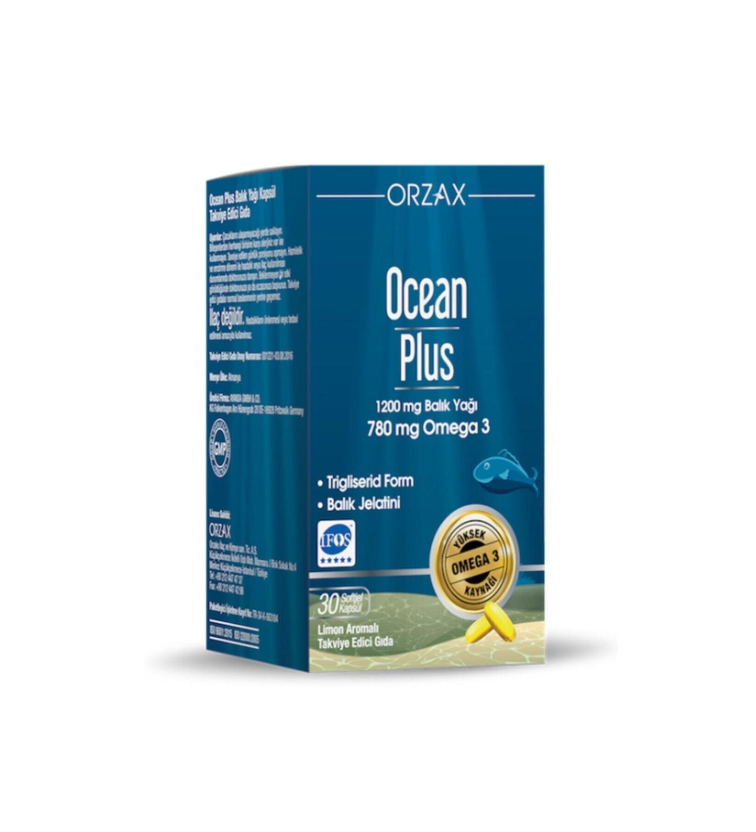 Orzax Ocean Plus 1200 mg 30 Capsules Fish Oil