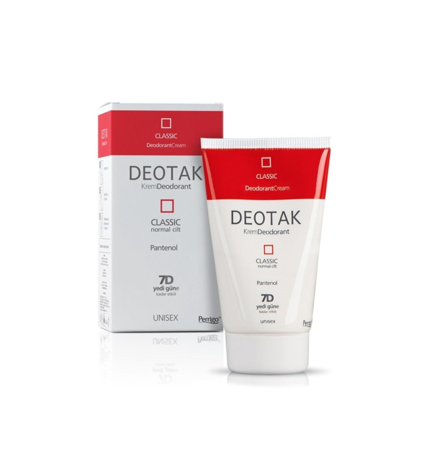 Deotak Classic & Unisex Water-Resistant Cream Deodorant for Normal Skin 35ml