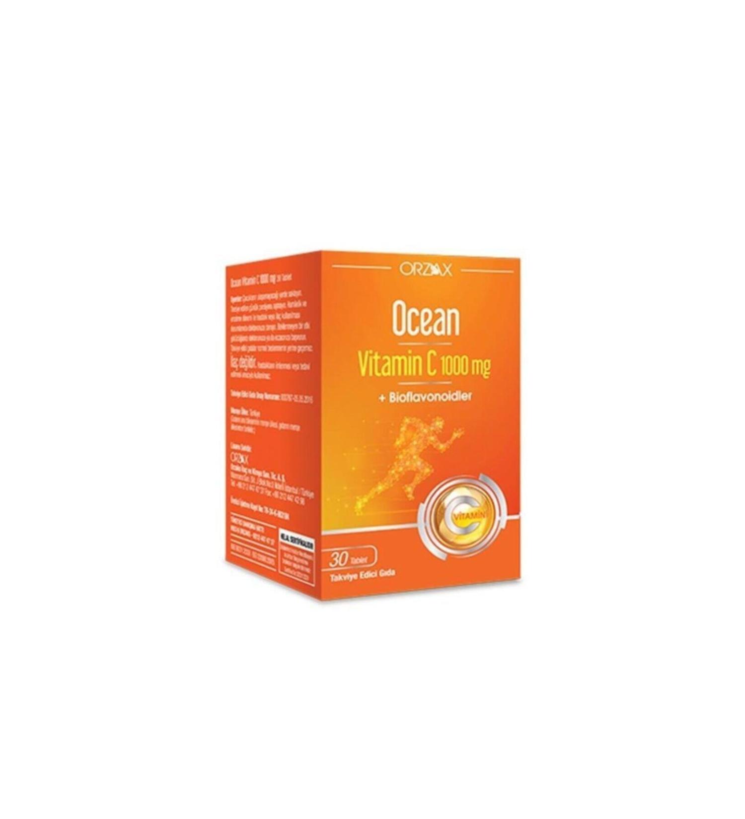 Orzax Ocean Vitamin C 1000 Mg 30 Tablets