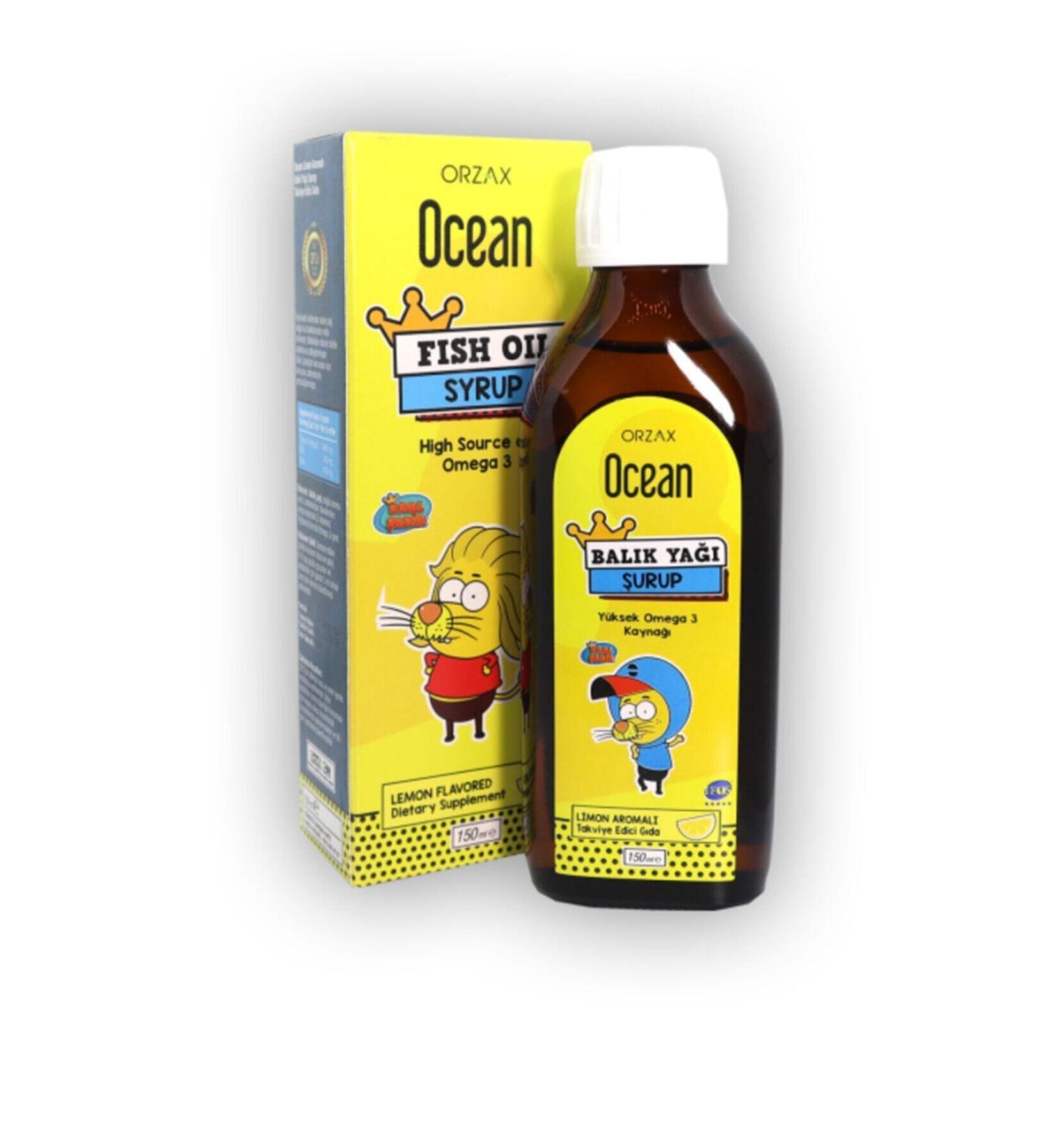 Orzax Ocean Lemon Flavored Fish Oil Syrup 150 ml - Buy Online on GoSupps.com
