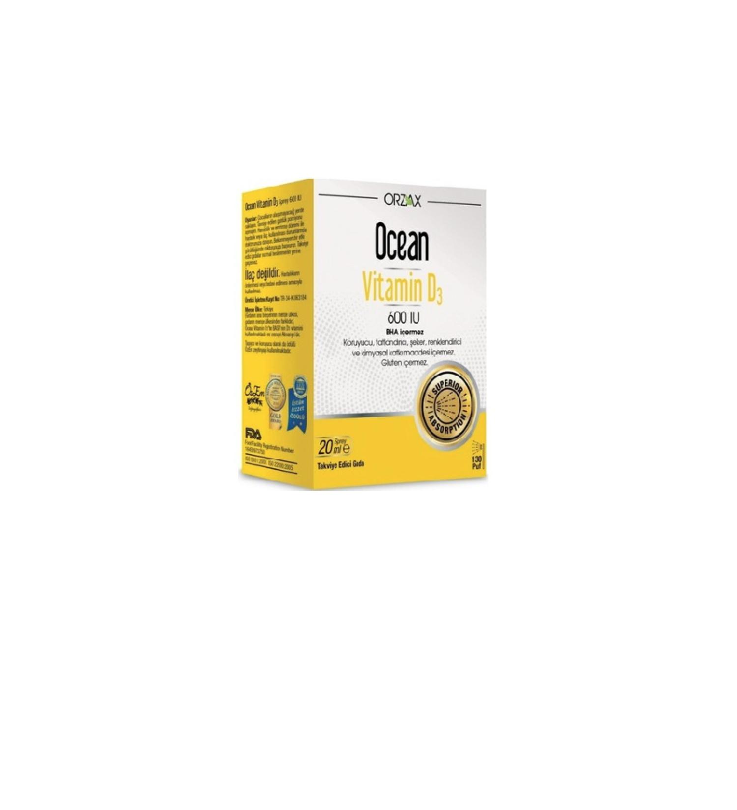 Ocean Vitamin D3 600 Iu Spray 20ml