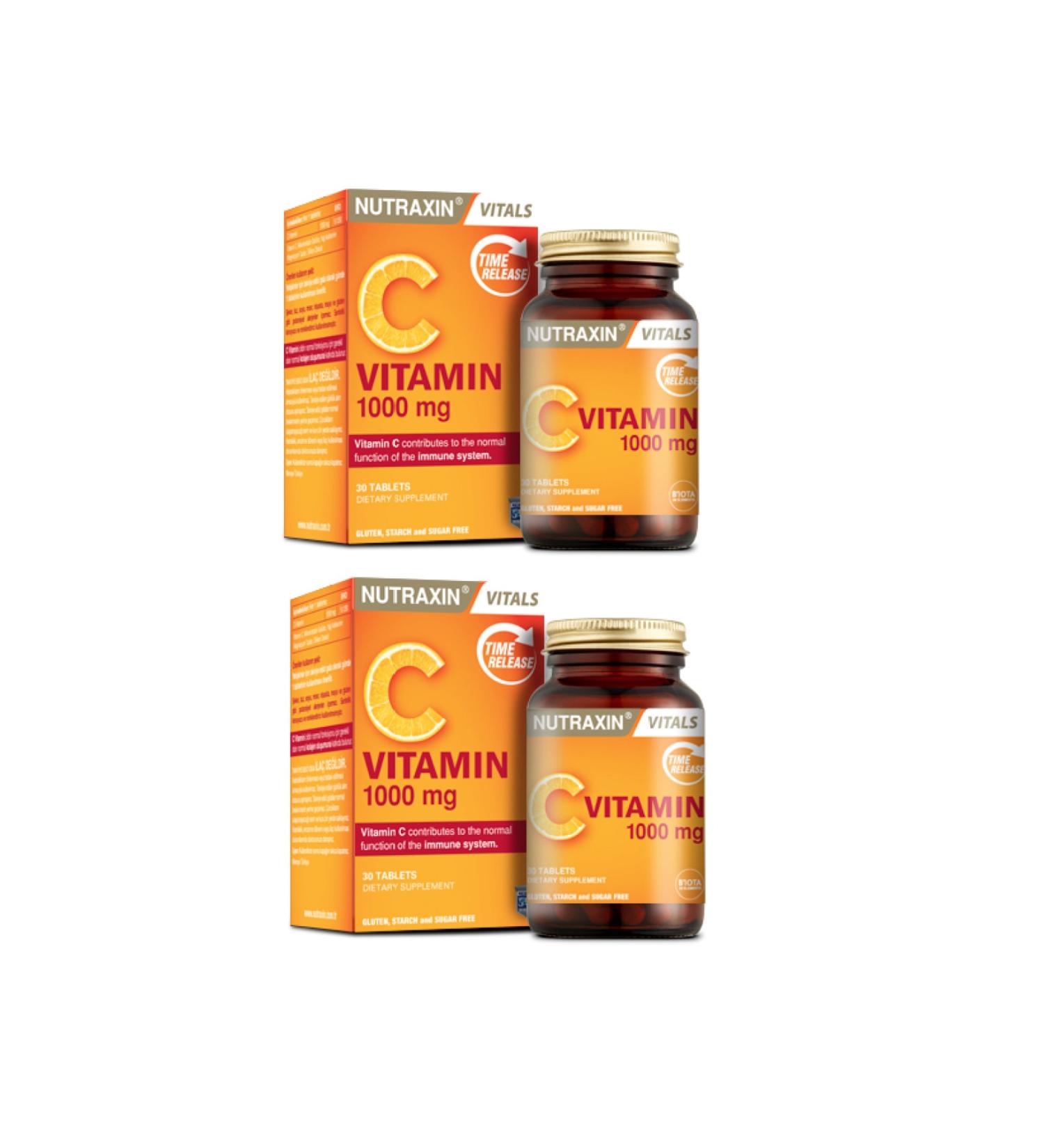 Nutraxin Vitals Vitamin C 1000 mg 30 Tablets x 2 Pieces