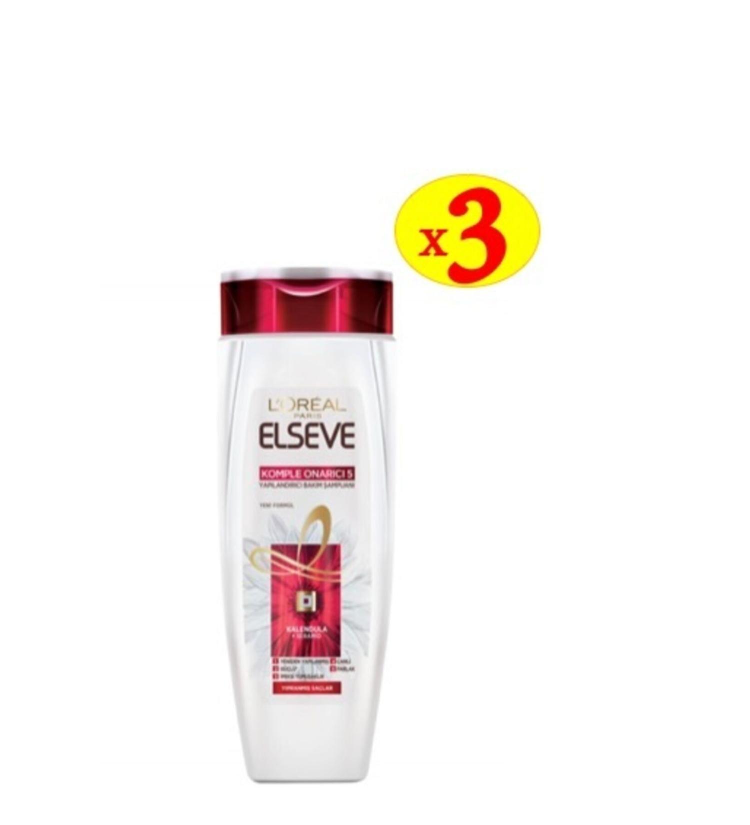 Elseve 520 ml Shampoo Complete Repair5- X3 Pieces