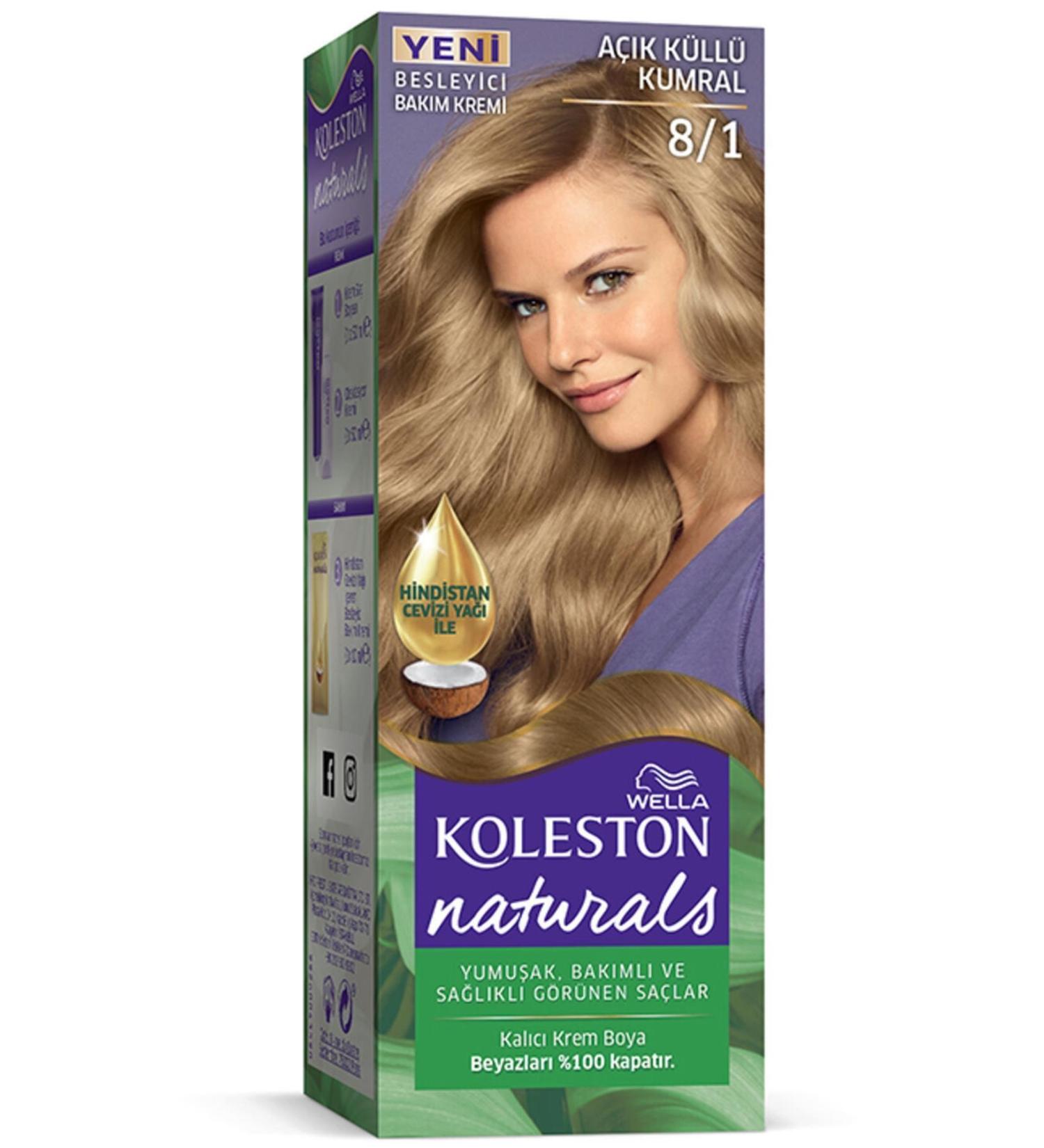 Wella Naturals Hair Dye 8 1 Light Ash Blonde 155 ml