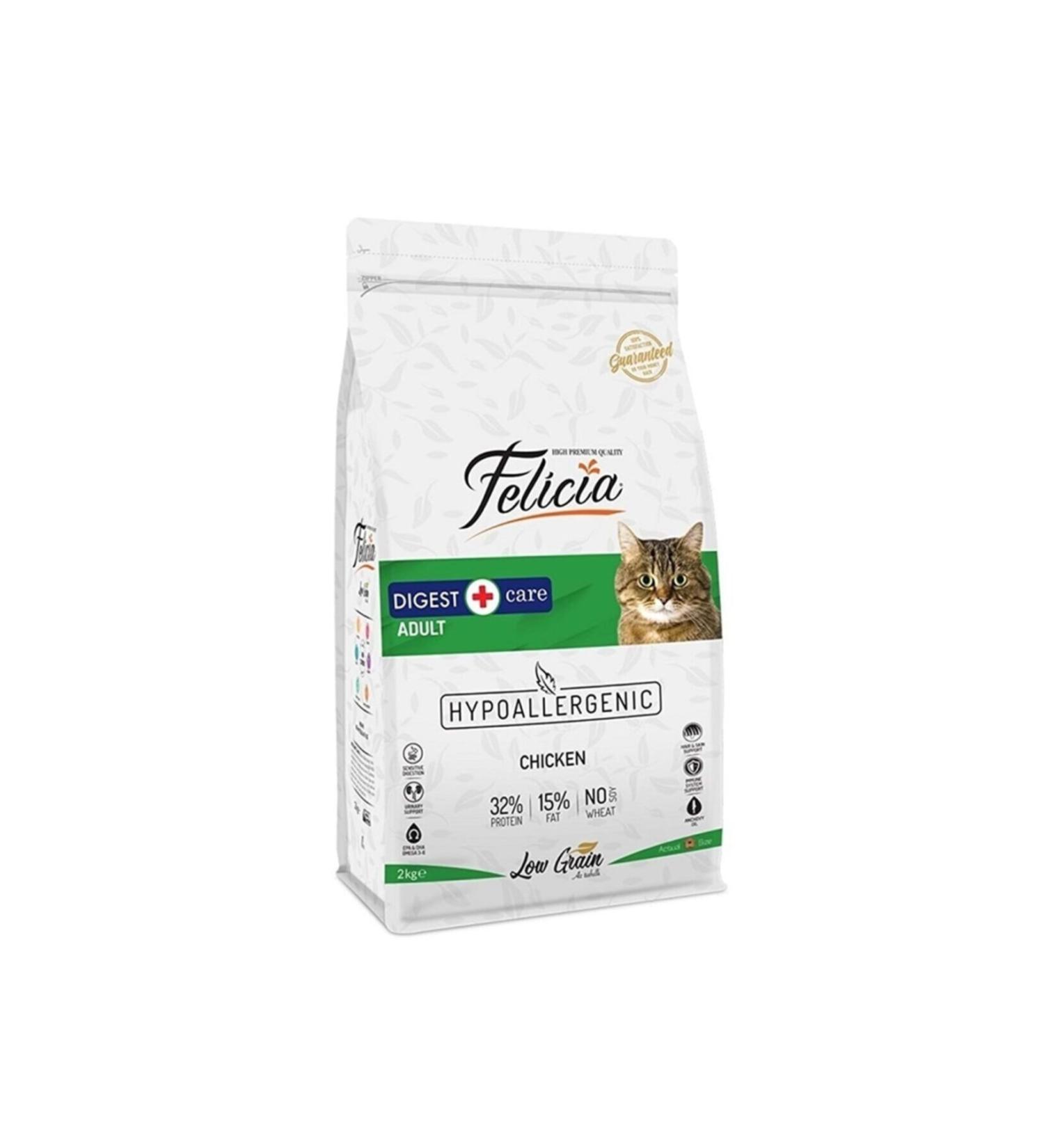 Felicia Low Grain Hypoallergenic Chicken Adult Cat Food 2kg.