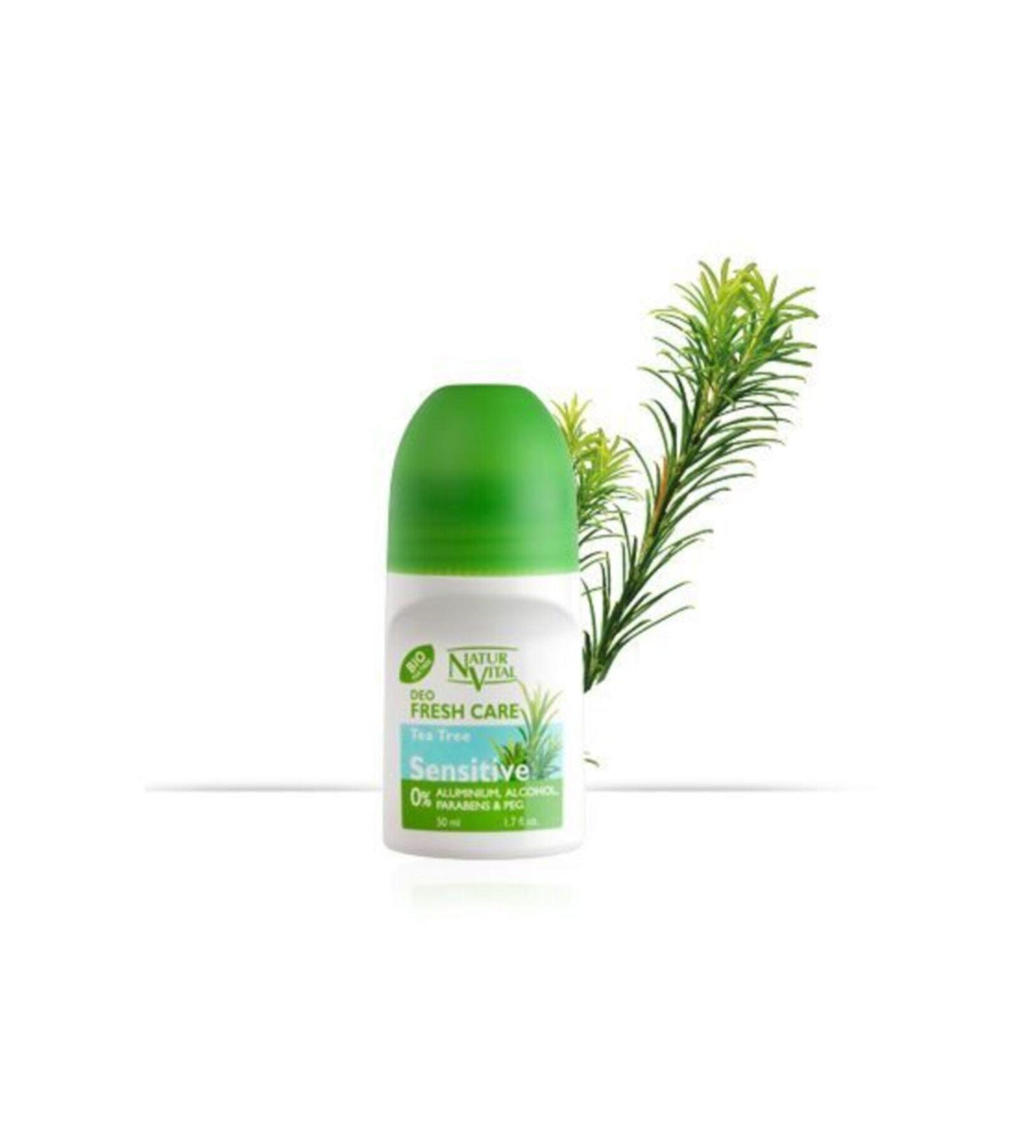 Natur Vital Organic Roll On All Day Fresh Tea Tree 50 Ml