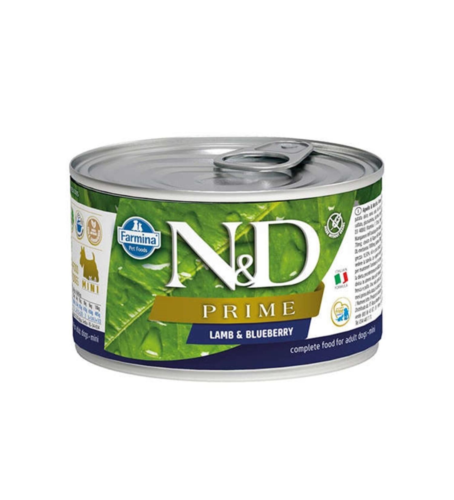 N & D Prime Mini Lamb & Blueberry Adult Dog Canned Food 140 Gr