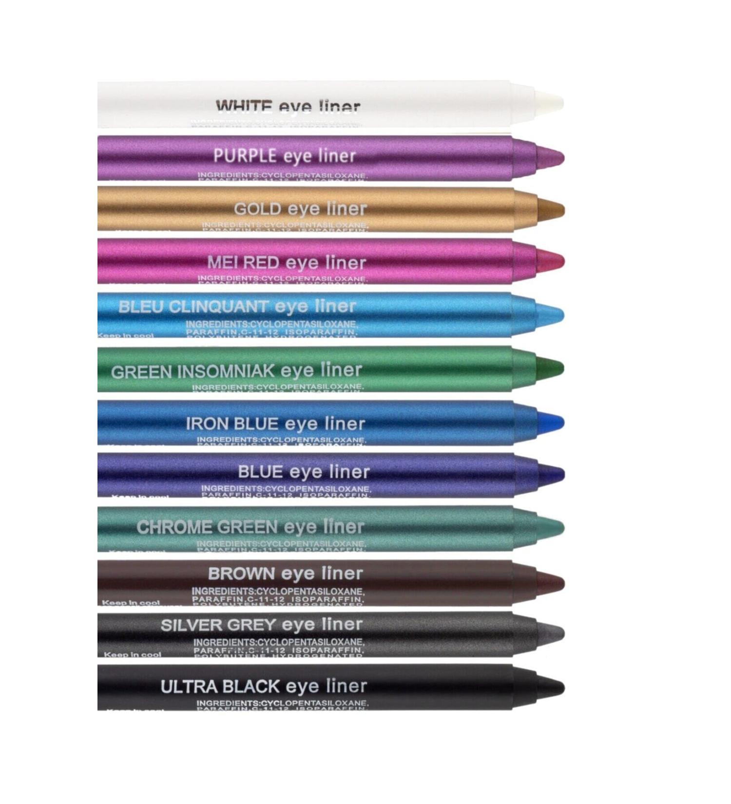 Sildne 12 Color Neon Eyeliner Oil Eye Pencil Set