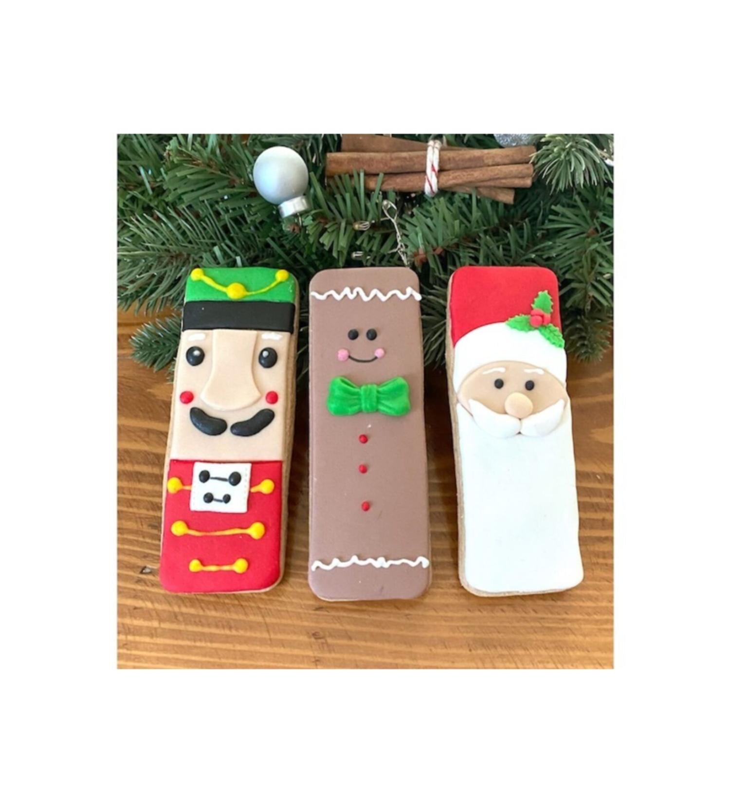 cookiesmir Cookie Sticks (stick Cookies) 3pcs -nutcracker-gingerbread-santa