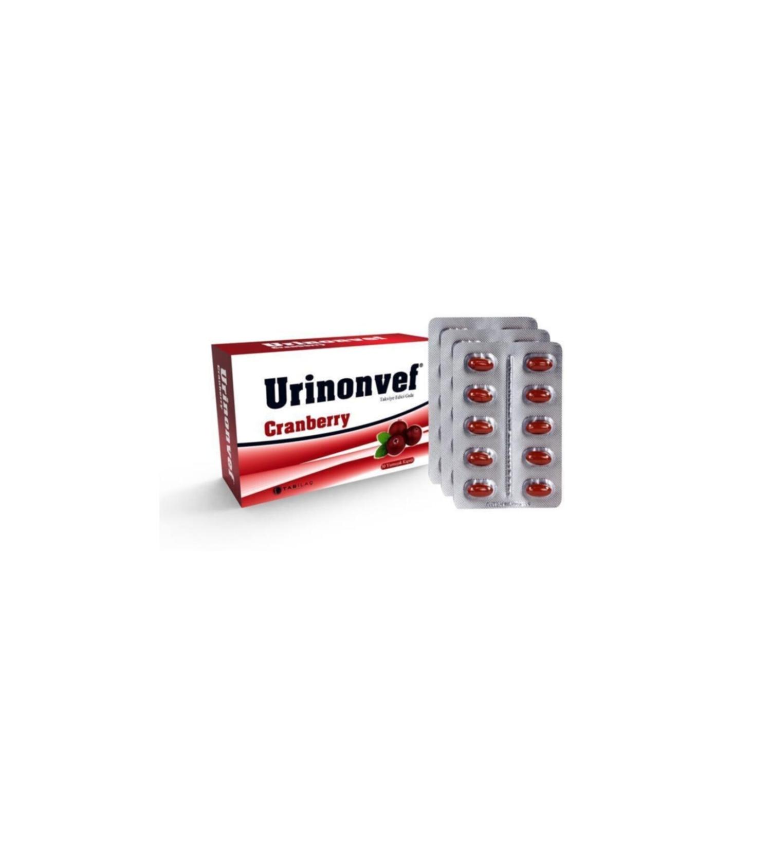 Tab la Urinonvef Cranberry Food Supplement 30 Softgels
