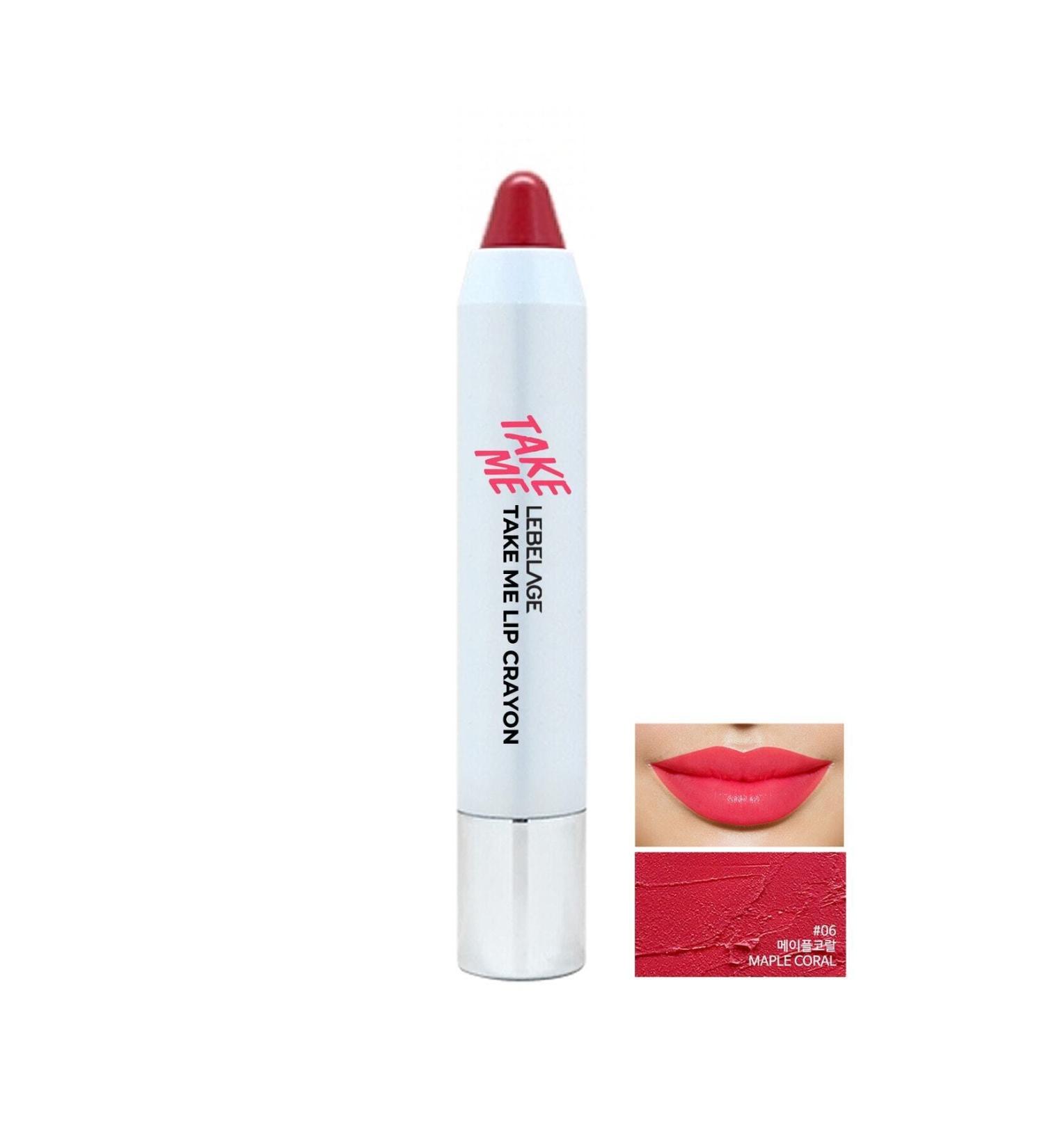 LEBELAGE Coral Color Stick Lipstick Take Me Lip Crayon 06 Maple Coral