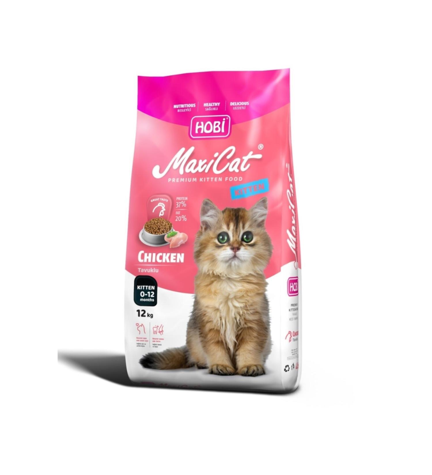 maxi cat Hobby Maxicat Crude Protein: 37% Crude Fat: Chicken Kitten Cat Food 12 Kg