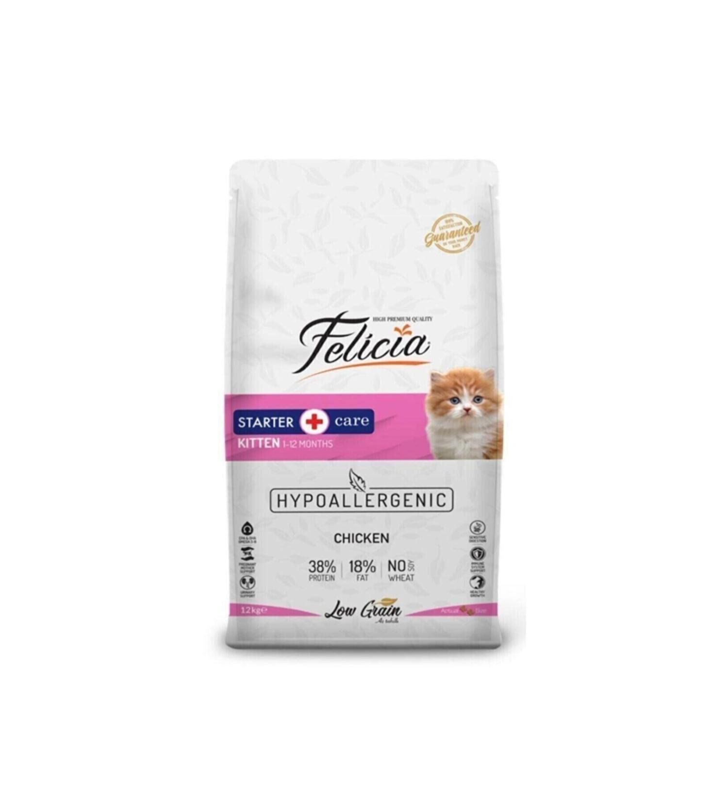 Felicia Low Grain Hypoallergenic Chicken Meat Kitten Cat Food 12 Kg.