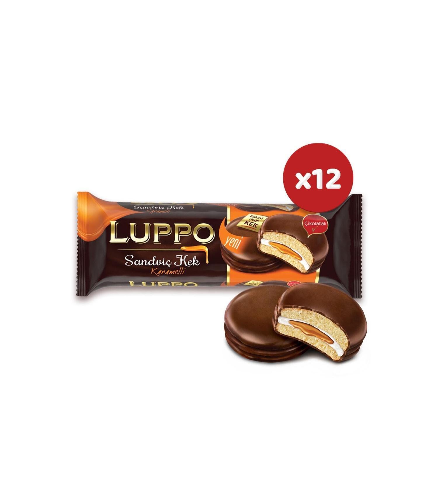 Luppo Sandwich Cake Caramel 182 gr X 12 Pieces