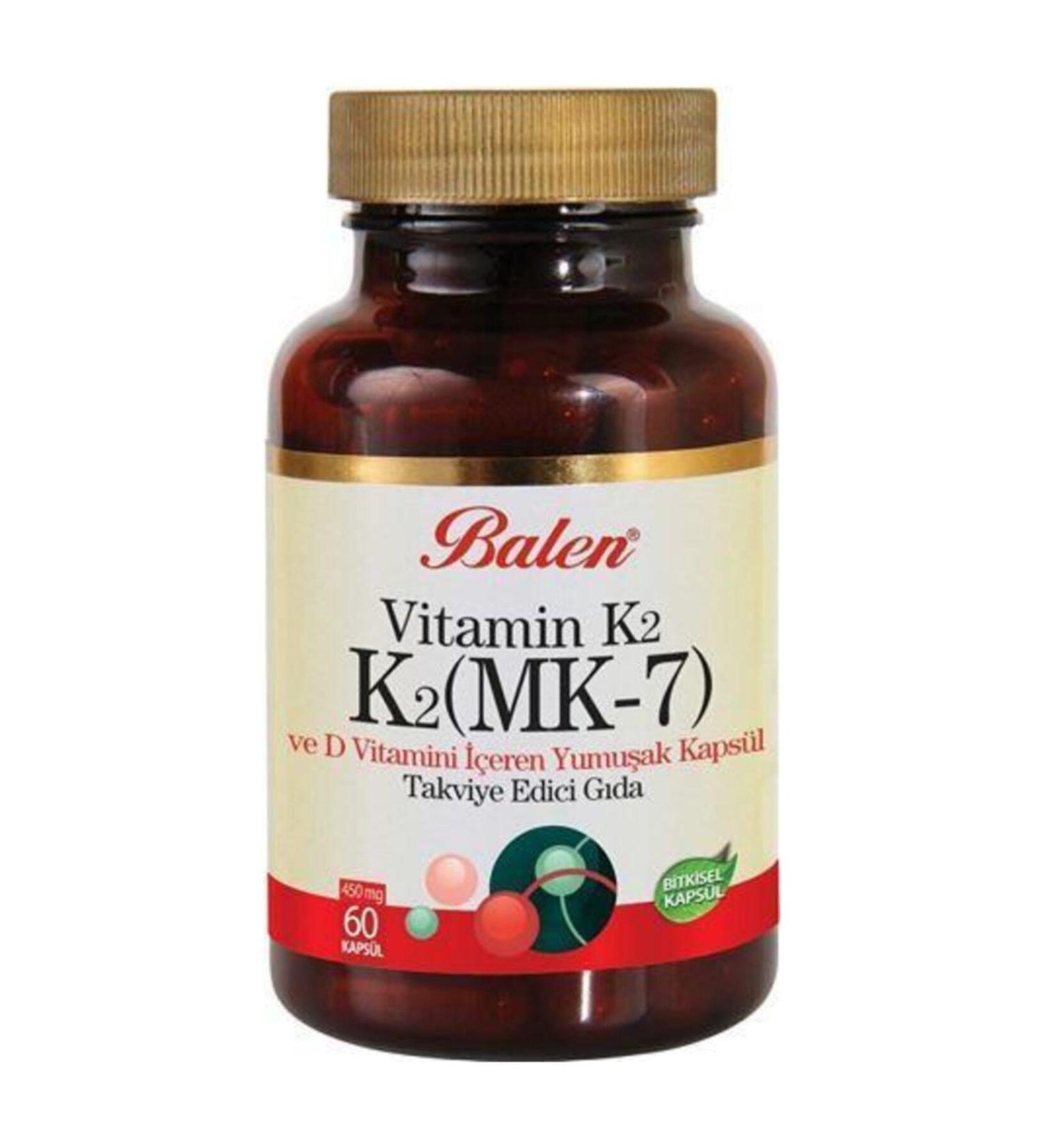 Balen Vitamin K2 Vitamin D K2 MK7 450 Mg 60 Capsules