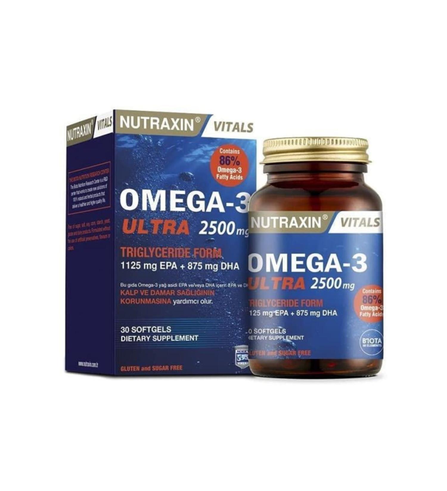 Nutraxin Nutrax n Omega-3 Ultra 2500 Mg 30 Softgels 1 Package (1 X 30 Capseln)
