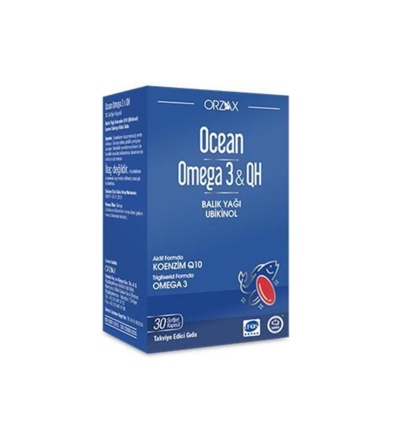 Ocean Omega 3 & Qh Food Supplement 30 Capsules