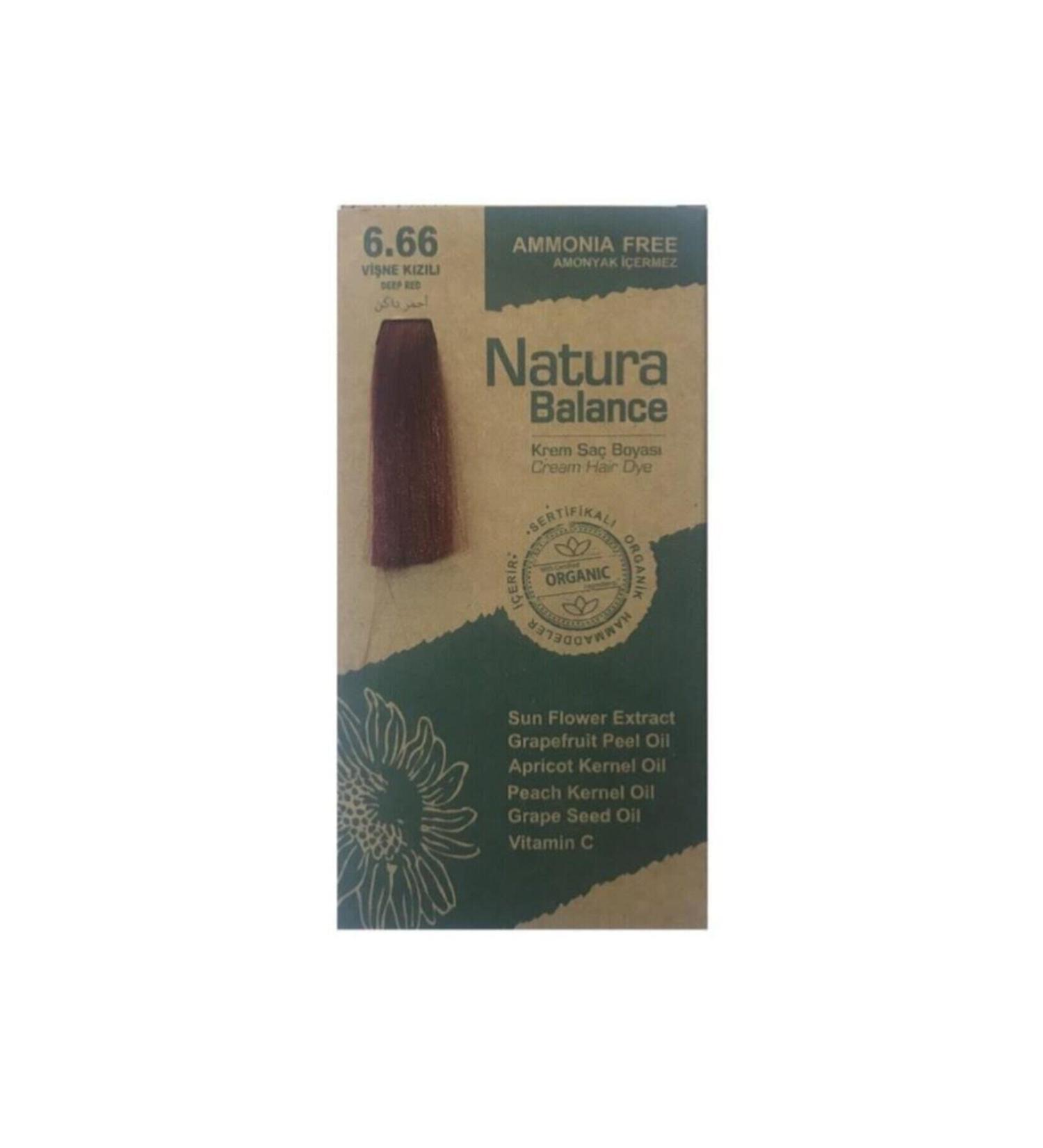 Balance 6.66 Cherry Red Organic Cream Hair Dye