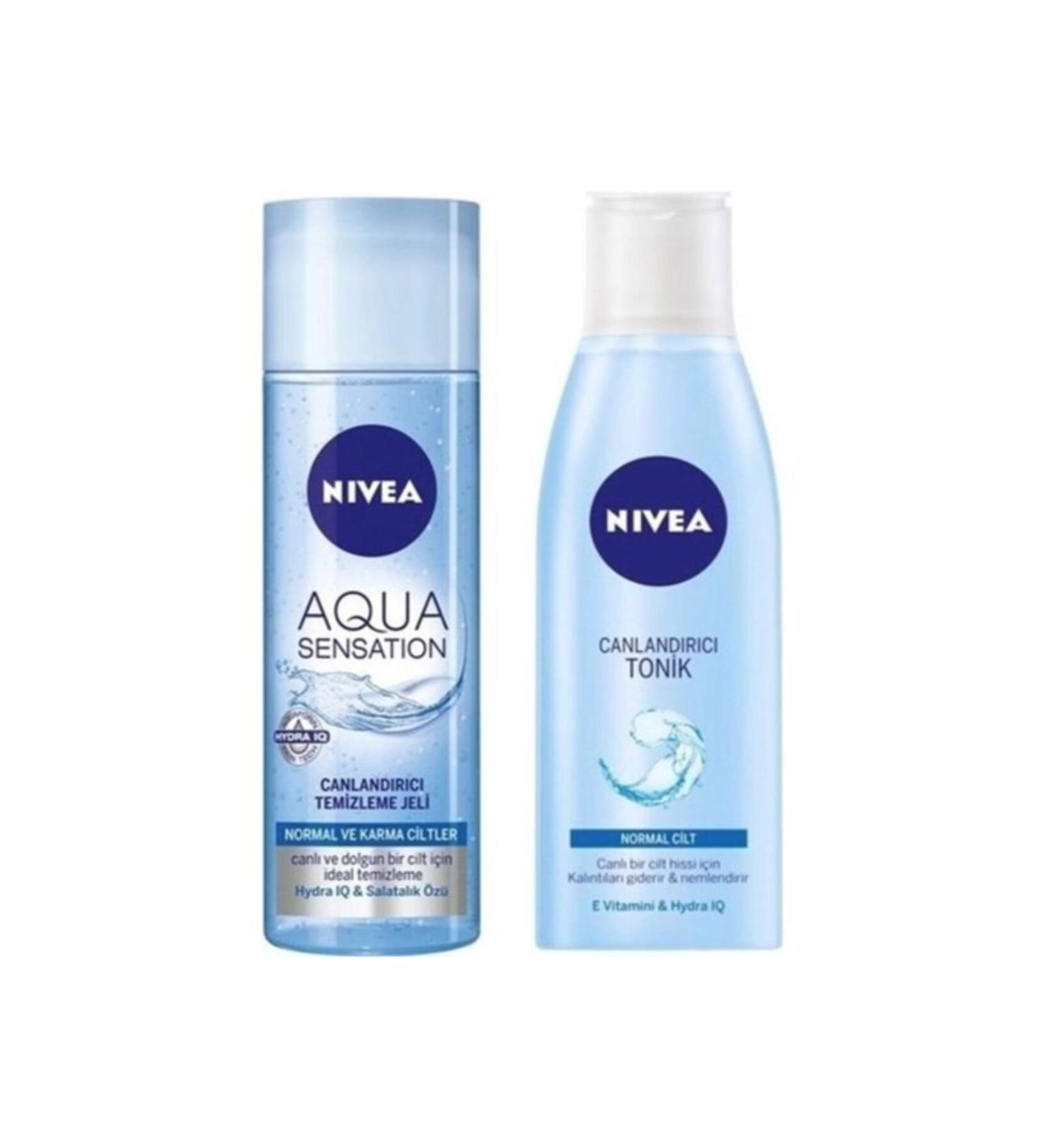 NIVEA Aqua Sensation Facial Cleansing Gel 200 ml + Refreshing Facial Tonic 200 ml