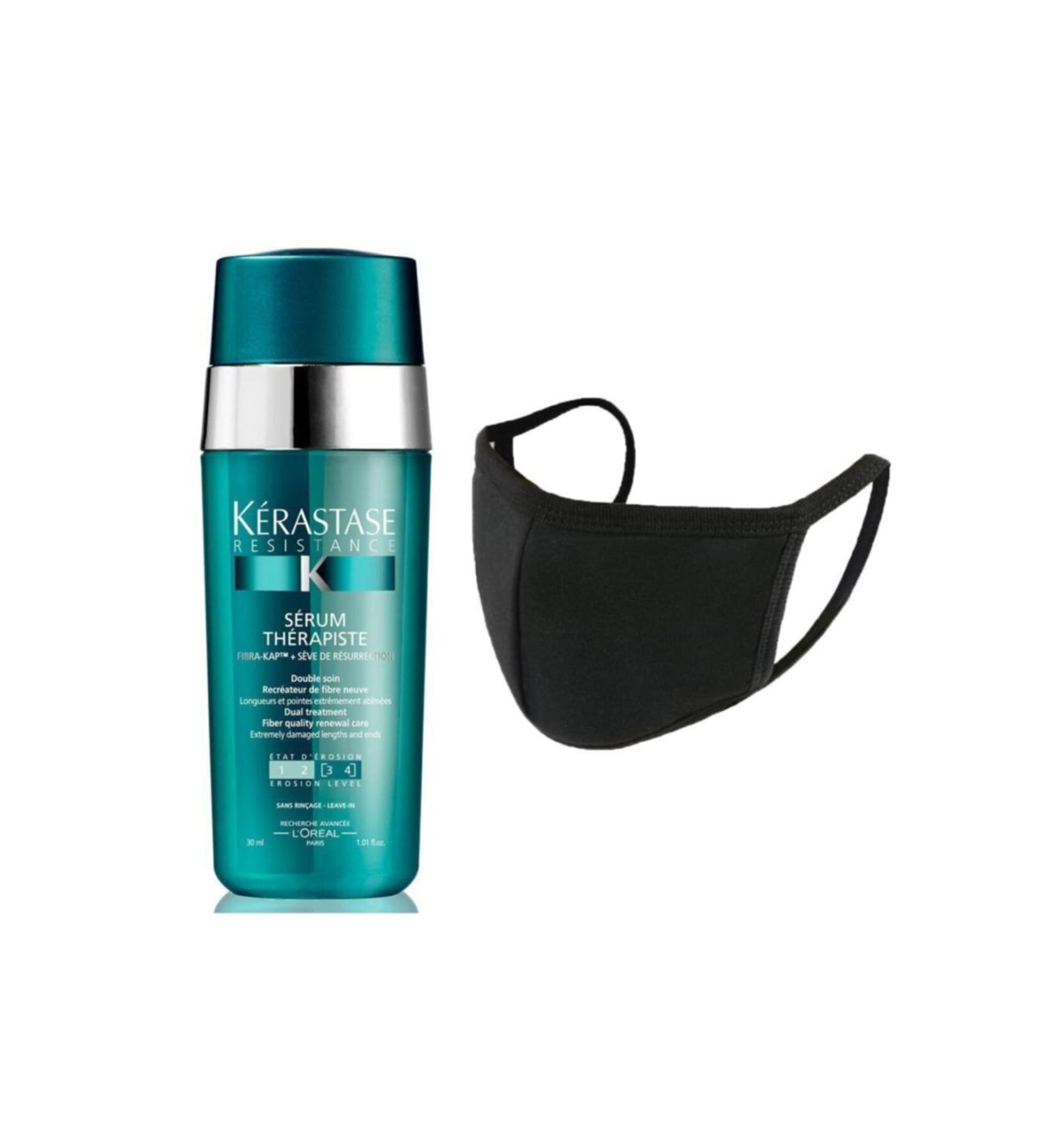 Kerastase Resistance Therapiste 3-4 Serum 30 ml and Black Cloth Mask