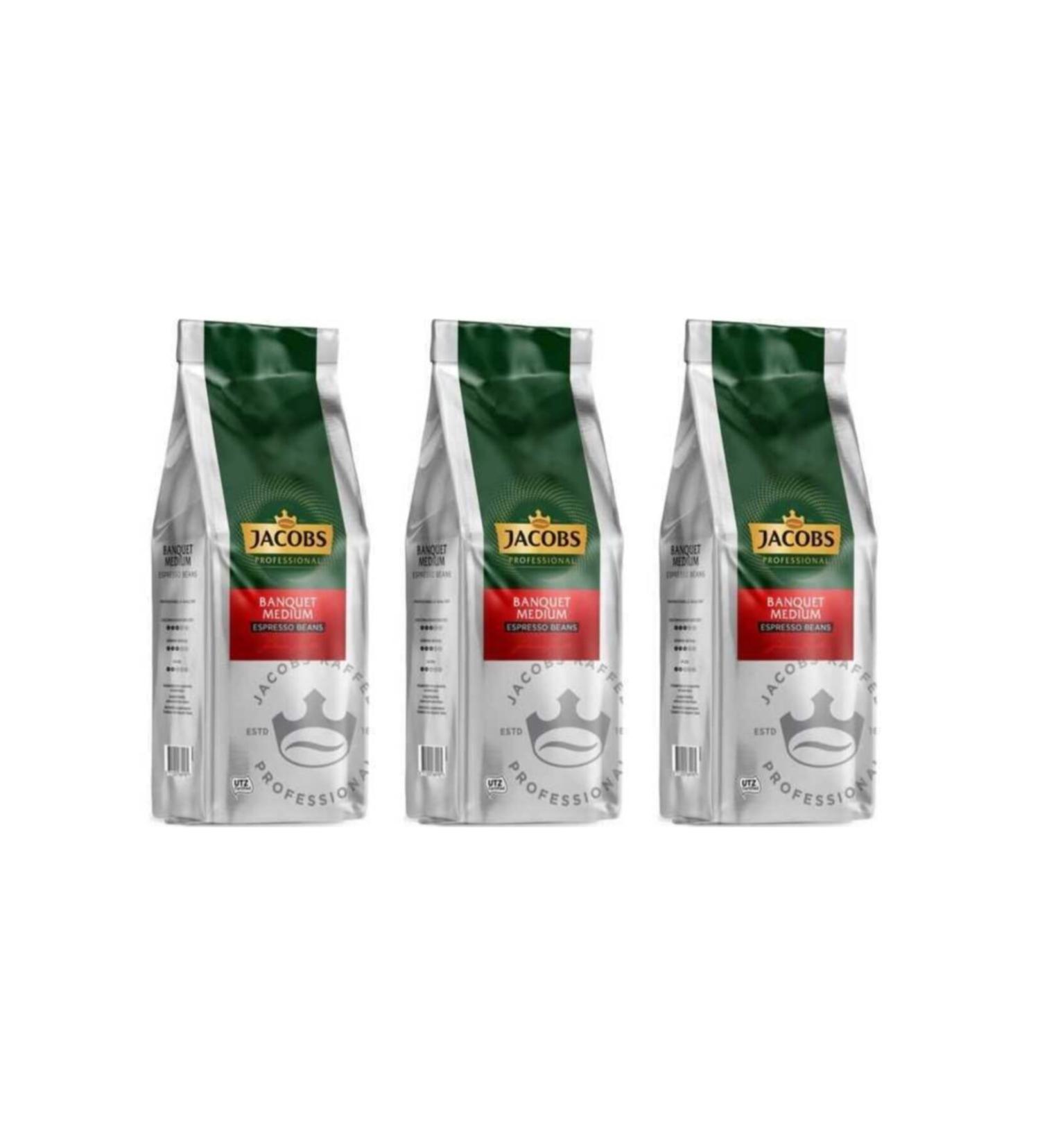 Jacobs Banquet Medium Espresso Beans Coffee 1000 Gr X 3 Packs