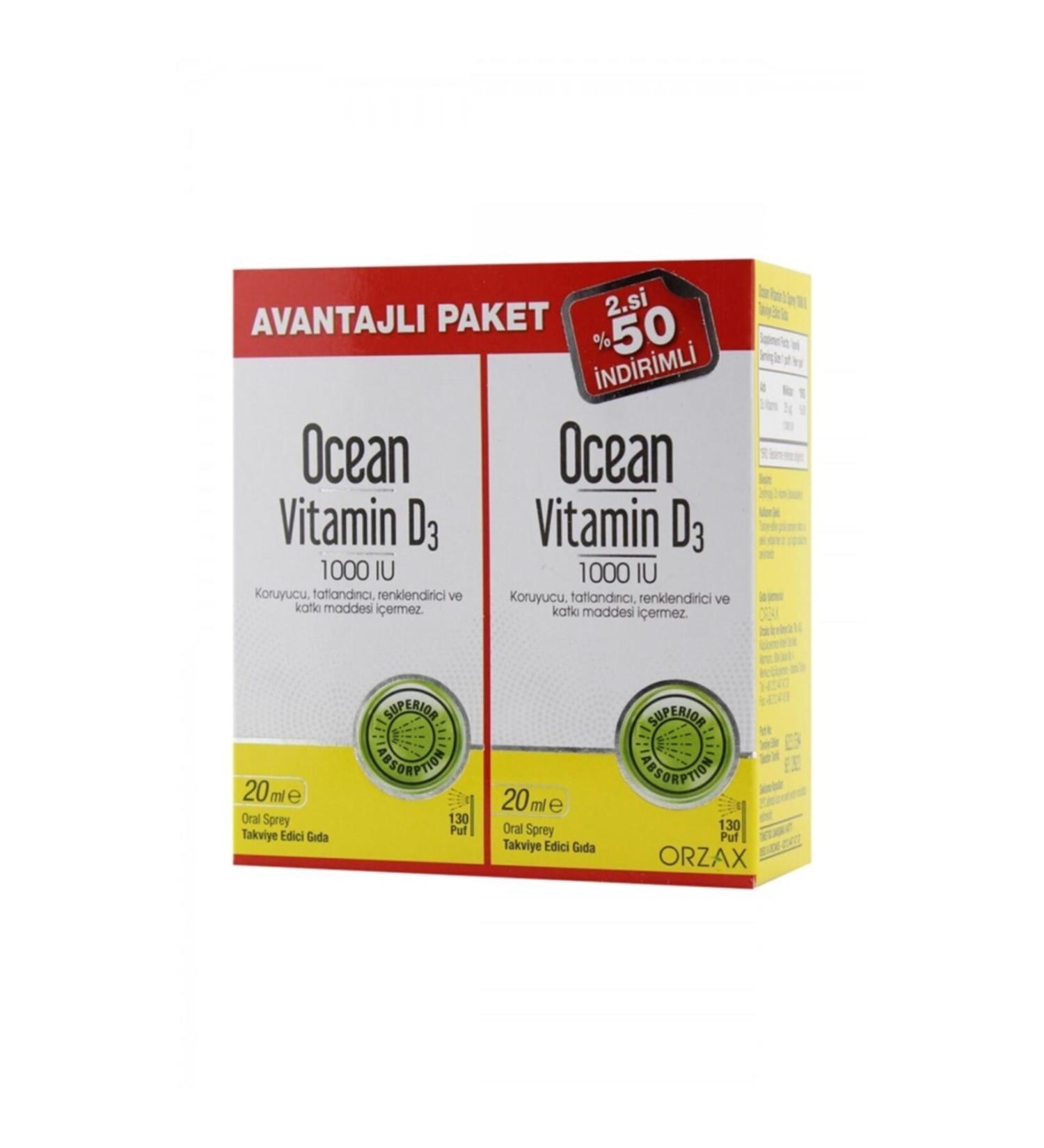 Ocean Ocean Vitamin D3 1000 Iu 2 X 20 ml