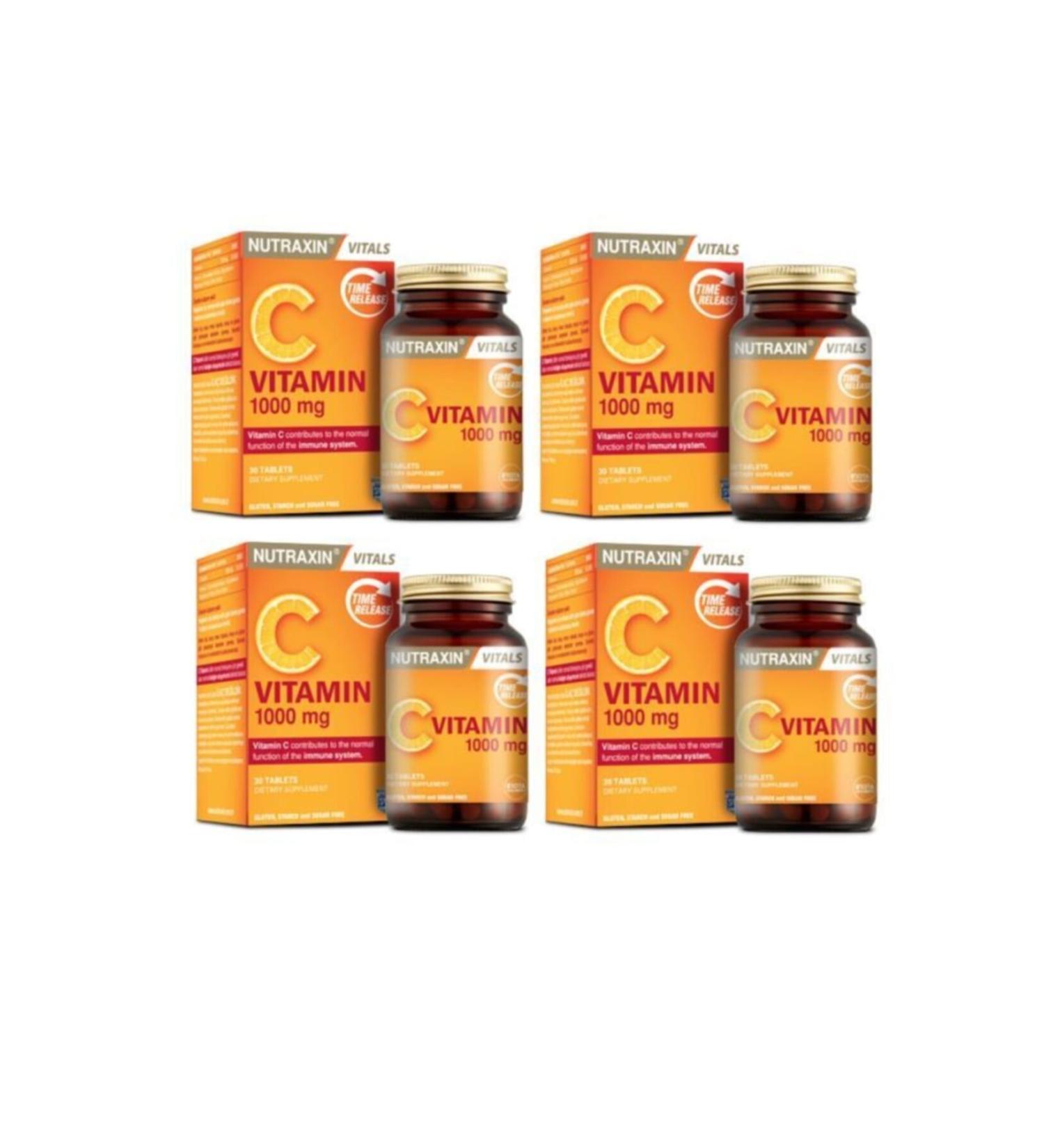 Nutraxin 30 Tablets 1000mg Vitamin C X4 Pieces