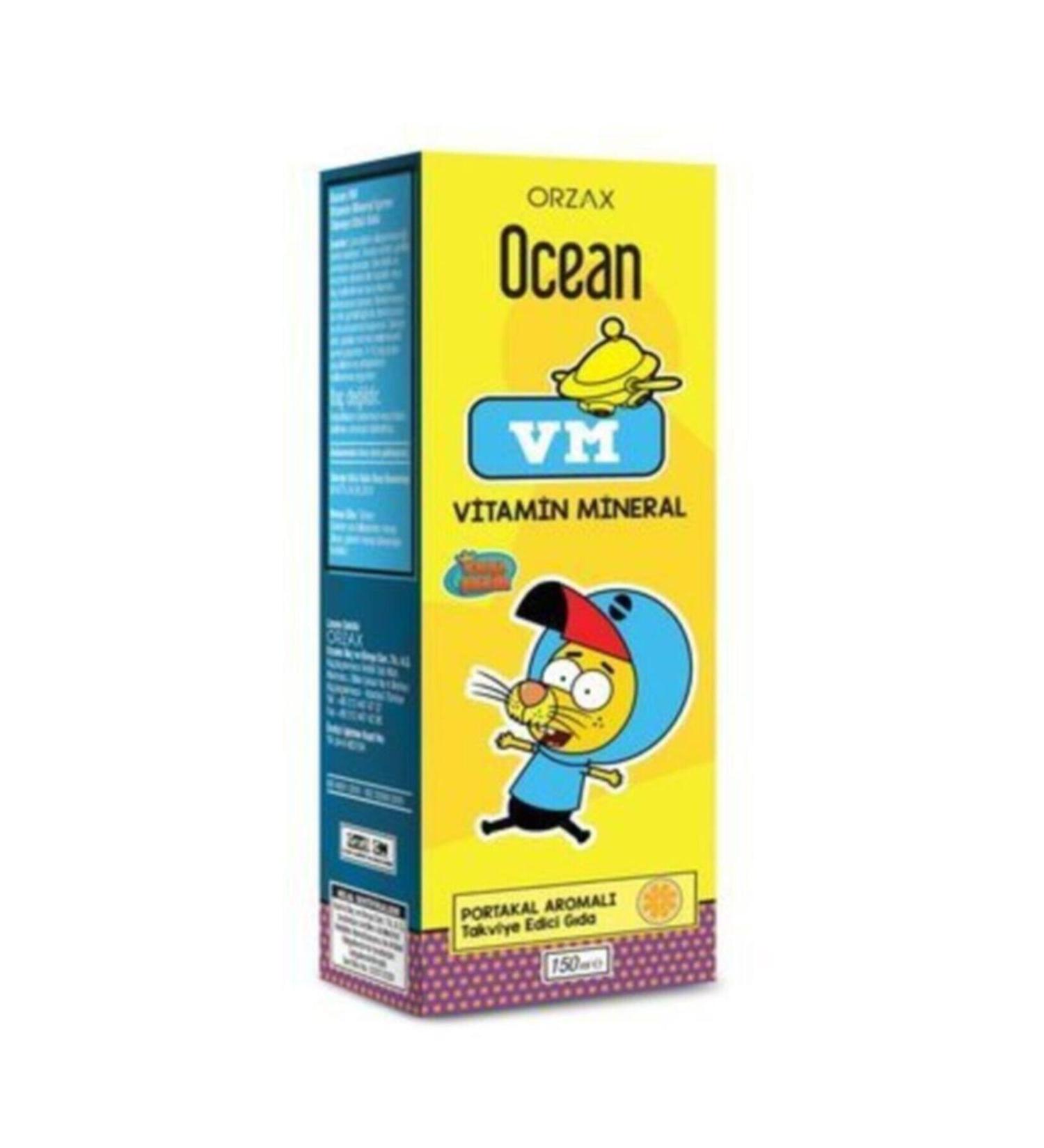 Ocean Vm Vitamin Mineral 150 ml Orange Flavored King Shakir Boxed Syrup