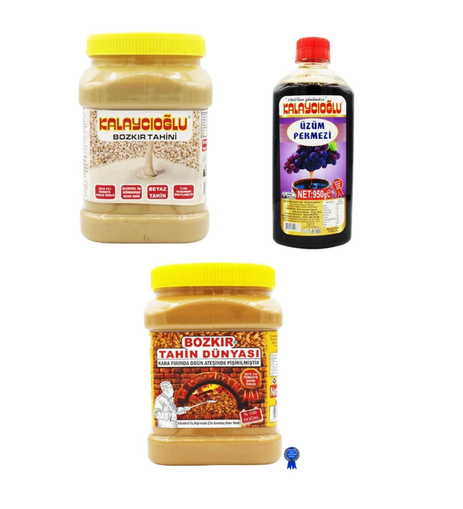 Kalayc o lu White 935 Gr + Bozk r Tahini World 935 Gr + Grape Molasses 950 Gr Economic Package