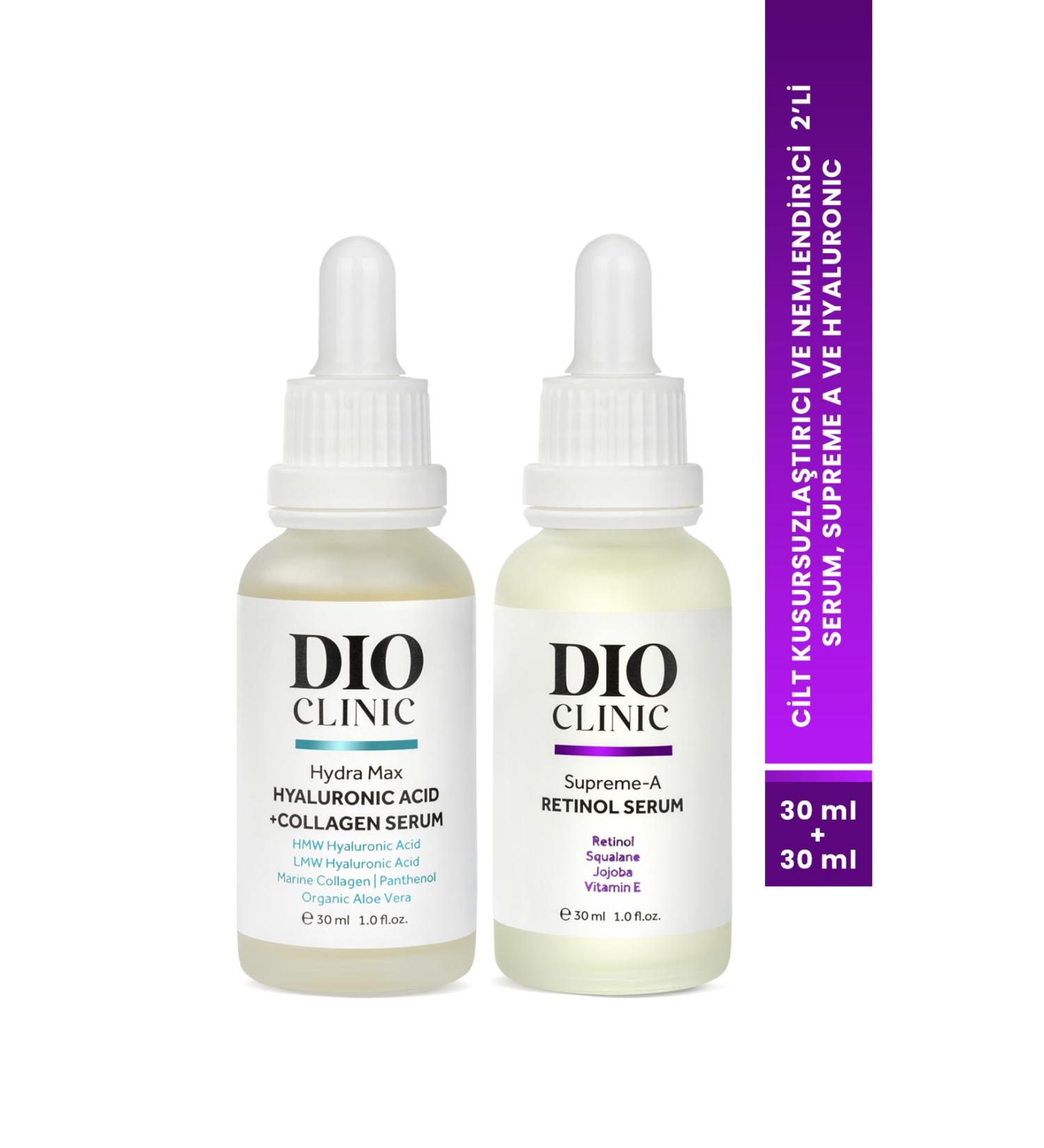 Dio Clinic Skin Perfecting and Moisturizing 2-Piece Serum Supreme A and Hyaluronic