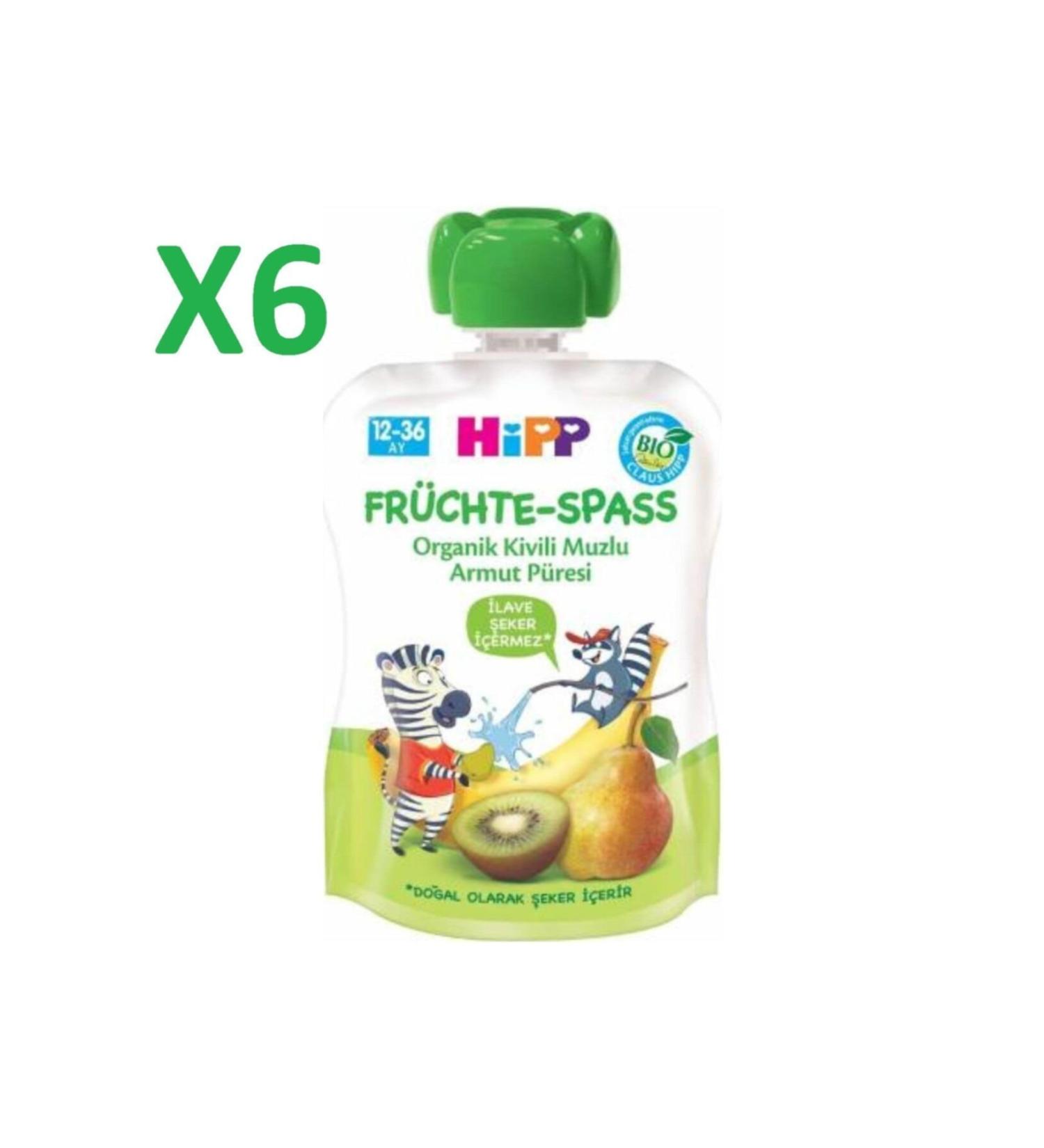 Hipp Organic Kiwi Banana Pear Puree 90 Gr 6 Pieces