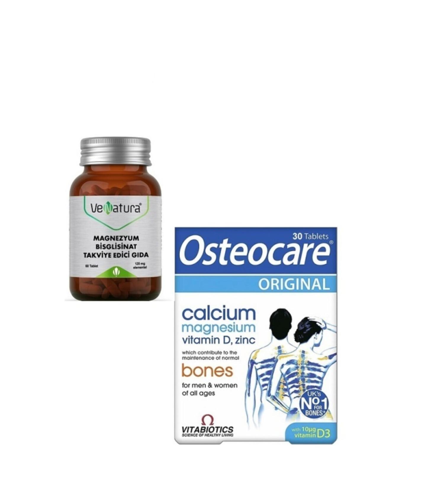 Venatura Magnesium Bisglycinate 60 Tablets + Osteocare Original 30 Tablets Calcium