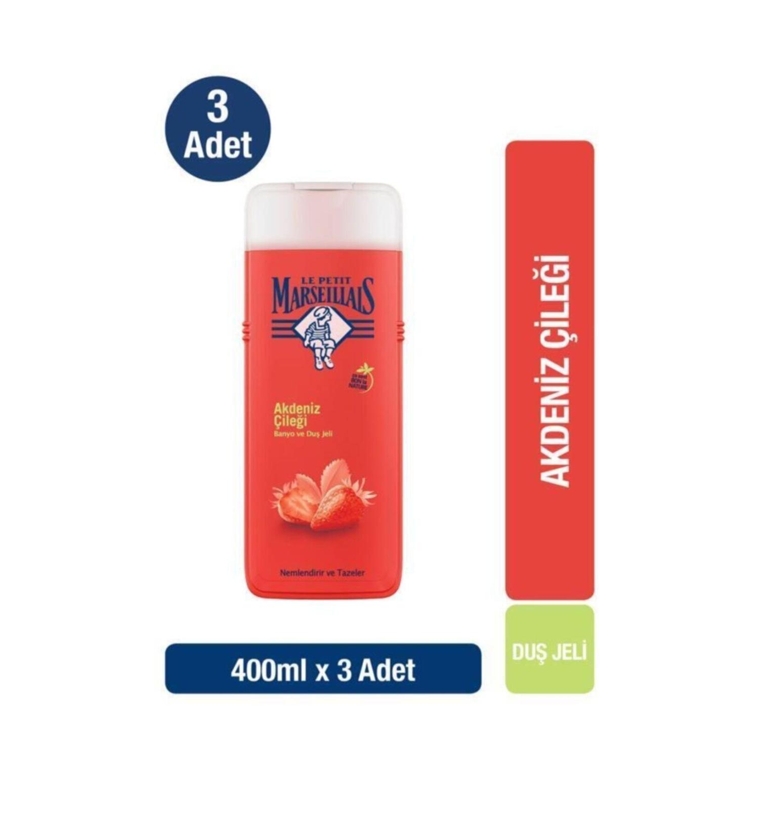 Le Petit Marseillais Shower Gel Mediterranean Strawberry 400ml (3 Pieces) X 2 Pieces